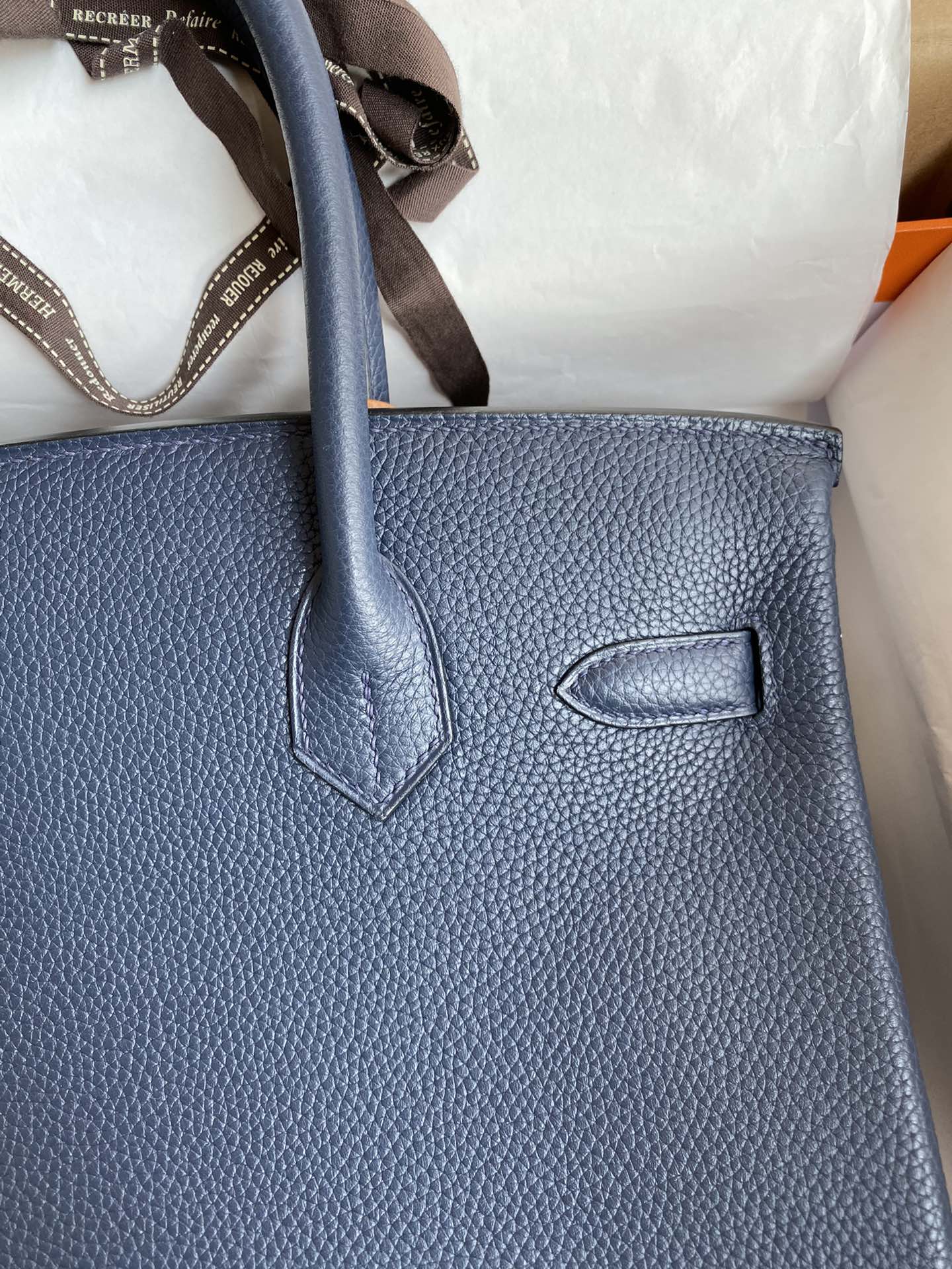 图片[4]-手缝👉Birkin 30cm 进口Togo皮 宝蓝 金扣-高仿包包