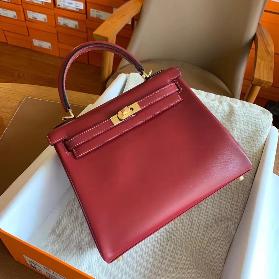 图片[3]-Kelly 25 内缝 Box 55 内缝 rouge H 红 金扣 ～-高仿包包