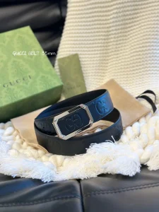 Gucci经典款头层压G花 进口 宽3.5cm 镂空四方版扣 高质量-高仿包包