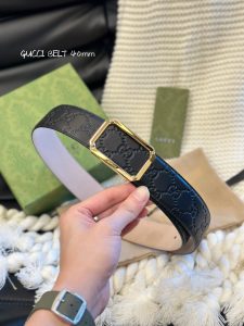 Gucci经典款头层压G花 进口 宽4.0cm 镂空四方版扣 高质量-高仿包包