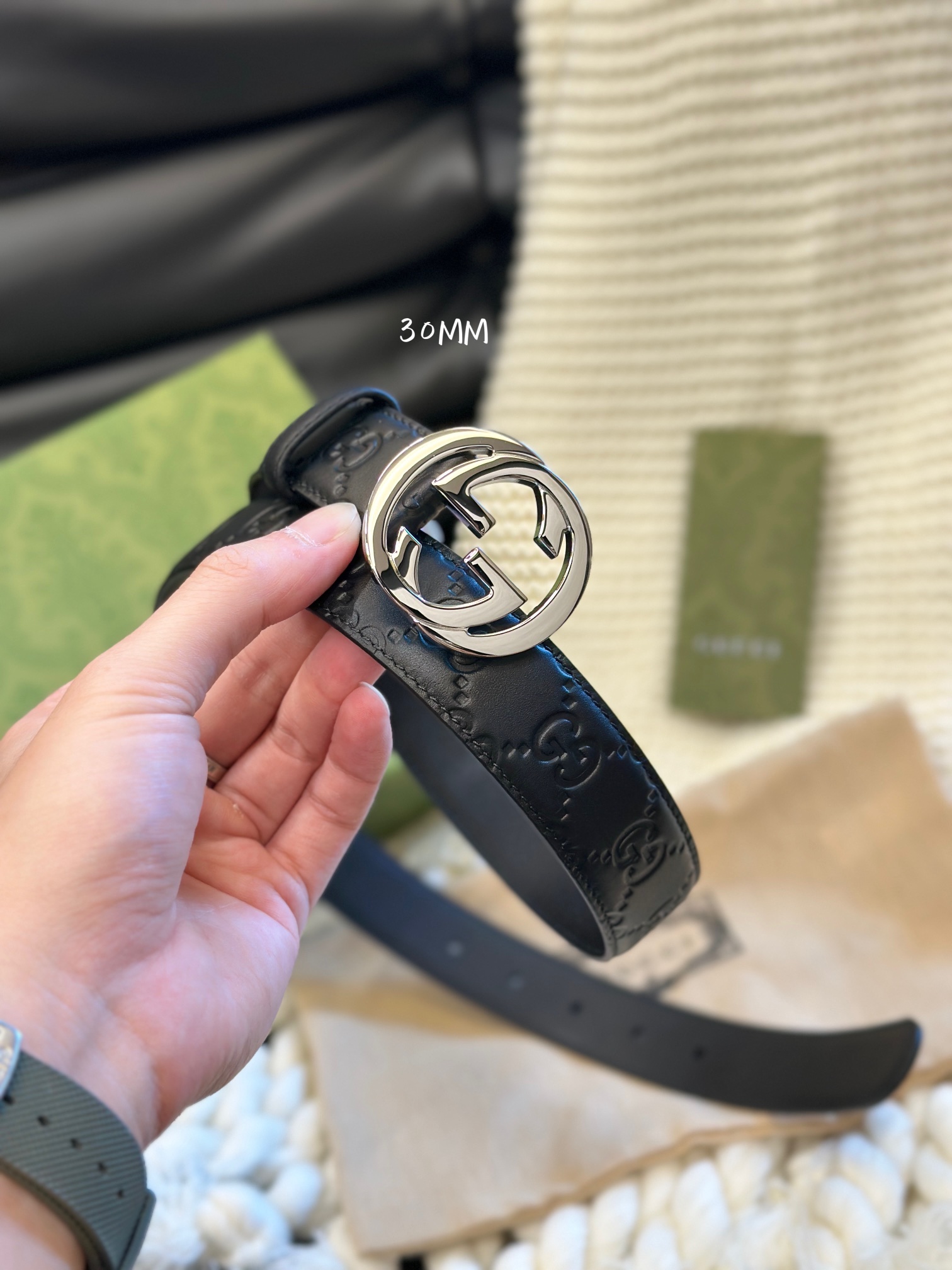 图片[3]-Gucci经典款头层压G花 專櫃同款 精品五金 进口 宽3.0cm 高质量-高仿包包