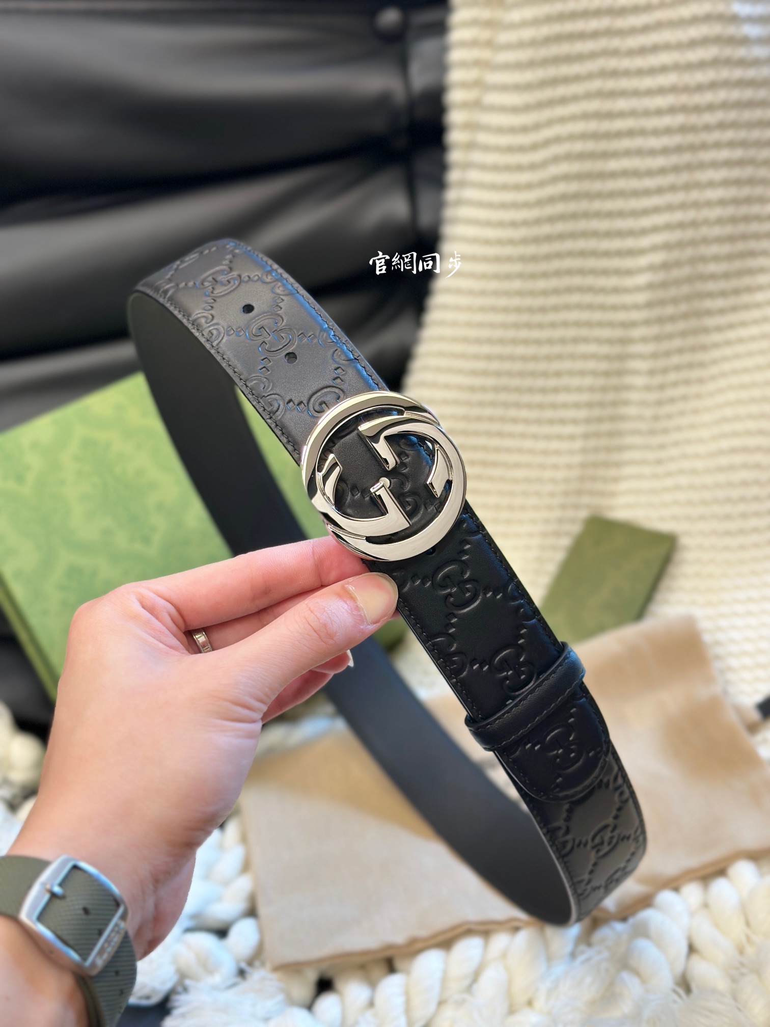 图片[2]-Gucci经典款头层压G花 專櫃同款 精品五金 进口 宽3.7cm 高质量-高仿包包