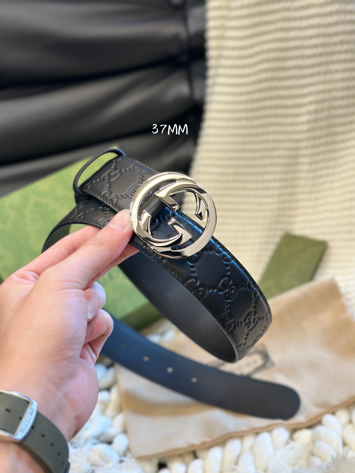 图片[3]-Gucci经典款头层压G花 專櫃同款 精品五金 进口 宽3.7cm 高质量-高仿包包