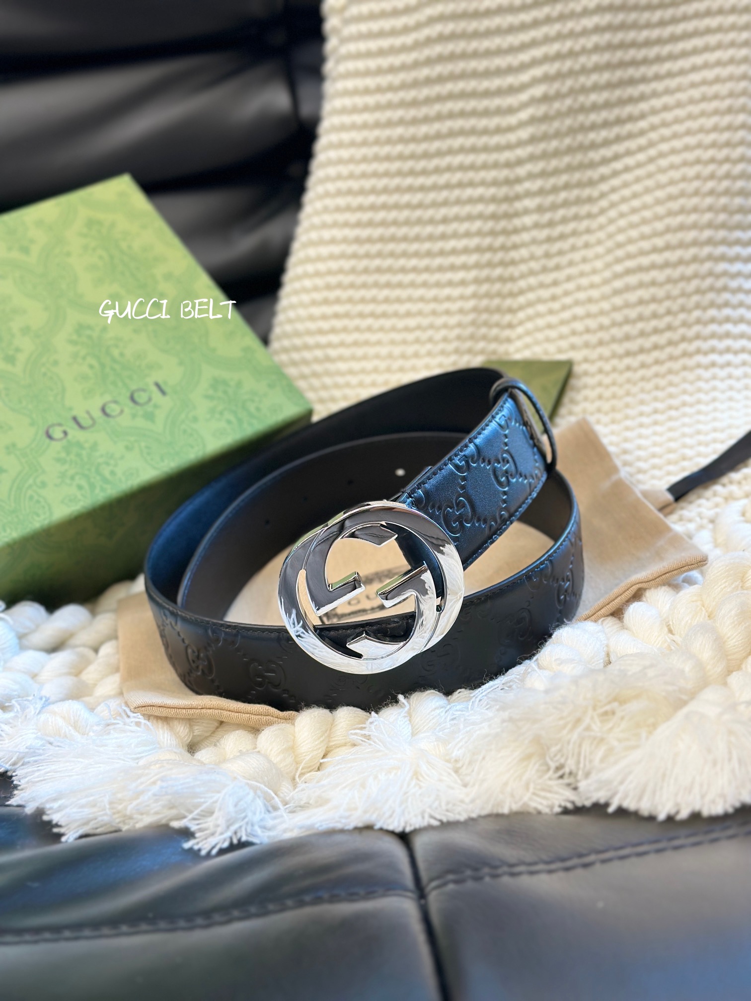 Gucci经典款头层压G花 專櫃同款 精品五金 进口 宽4.0cm 高质量-高仿包包
