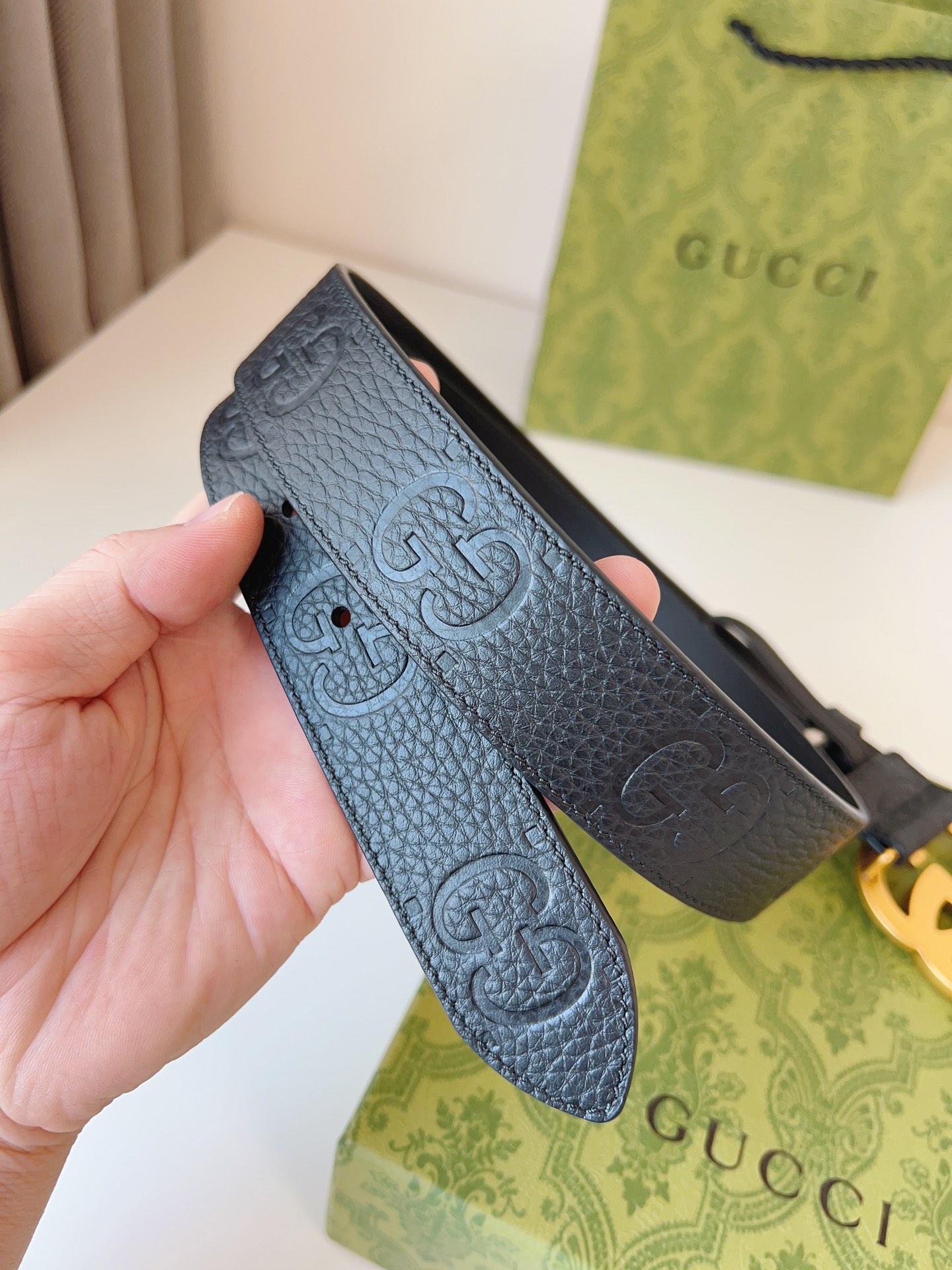 Image [8]-Gucci 2024 Early Autumn Collection Add ColorThis eye-catching belt is crafted from GG rubber-effect leather with a palladium-toned buckle for everyday styling and injects a different kind of glamourStyleFashionCasualPatternedBelt Width: 35mmHigh Faux Bags