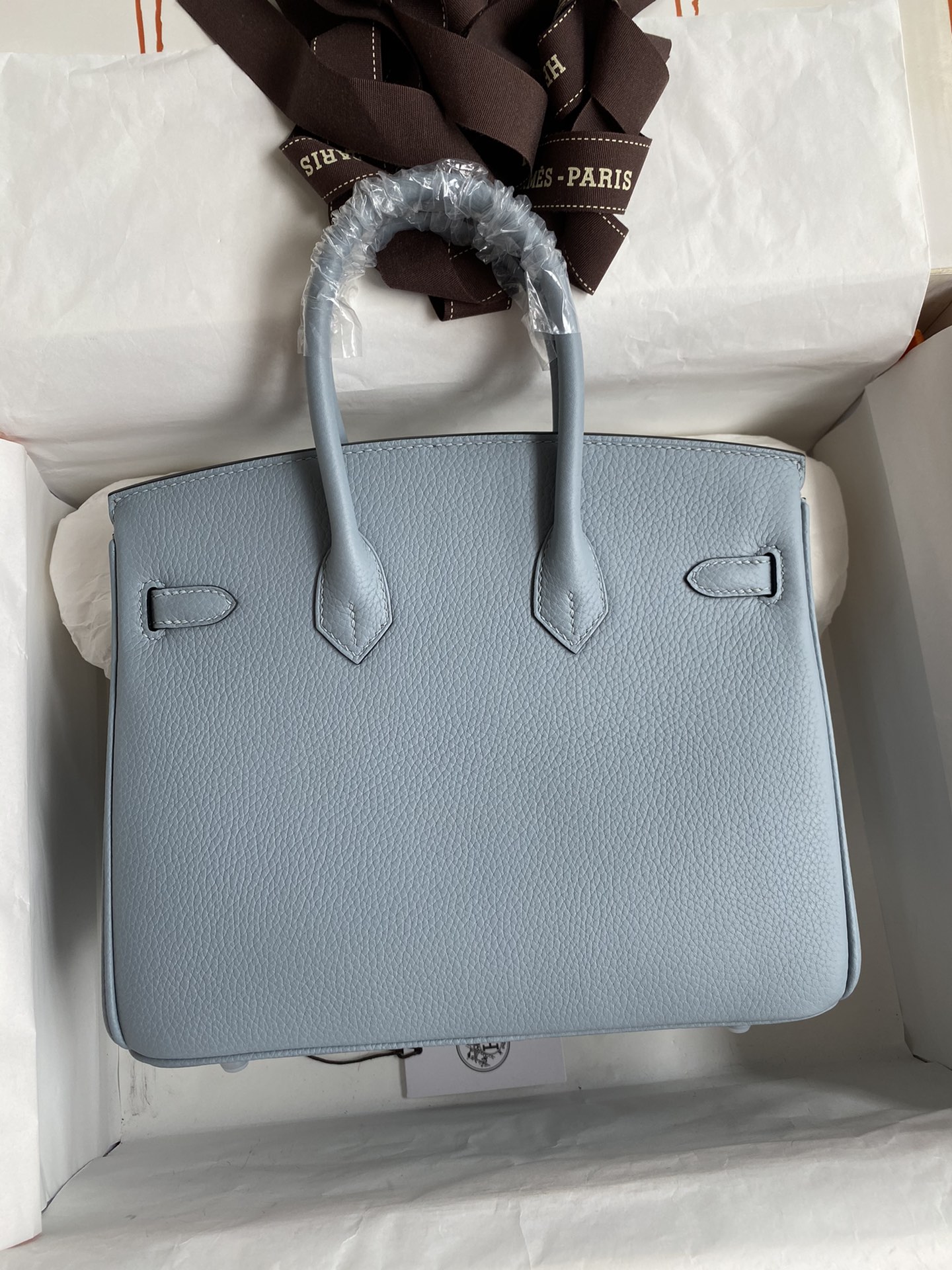 图片[2]-Birkin 25cm 进口Togo皮 亚麻蓝 银扣蜡线-高仿包包