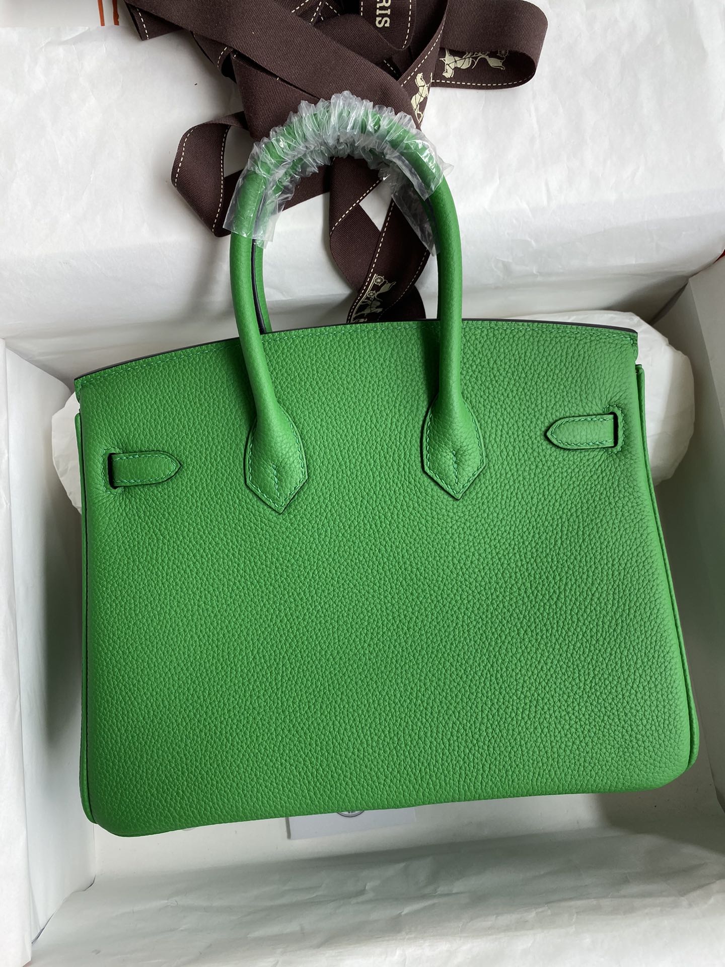 图片[2]-Birkin 25cm 进口Togo皮 竹子绿 金扣蜡线-高仿包包