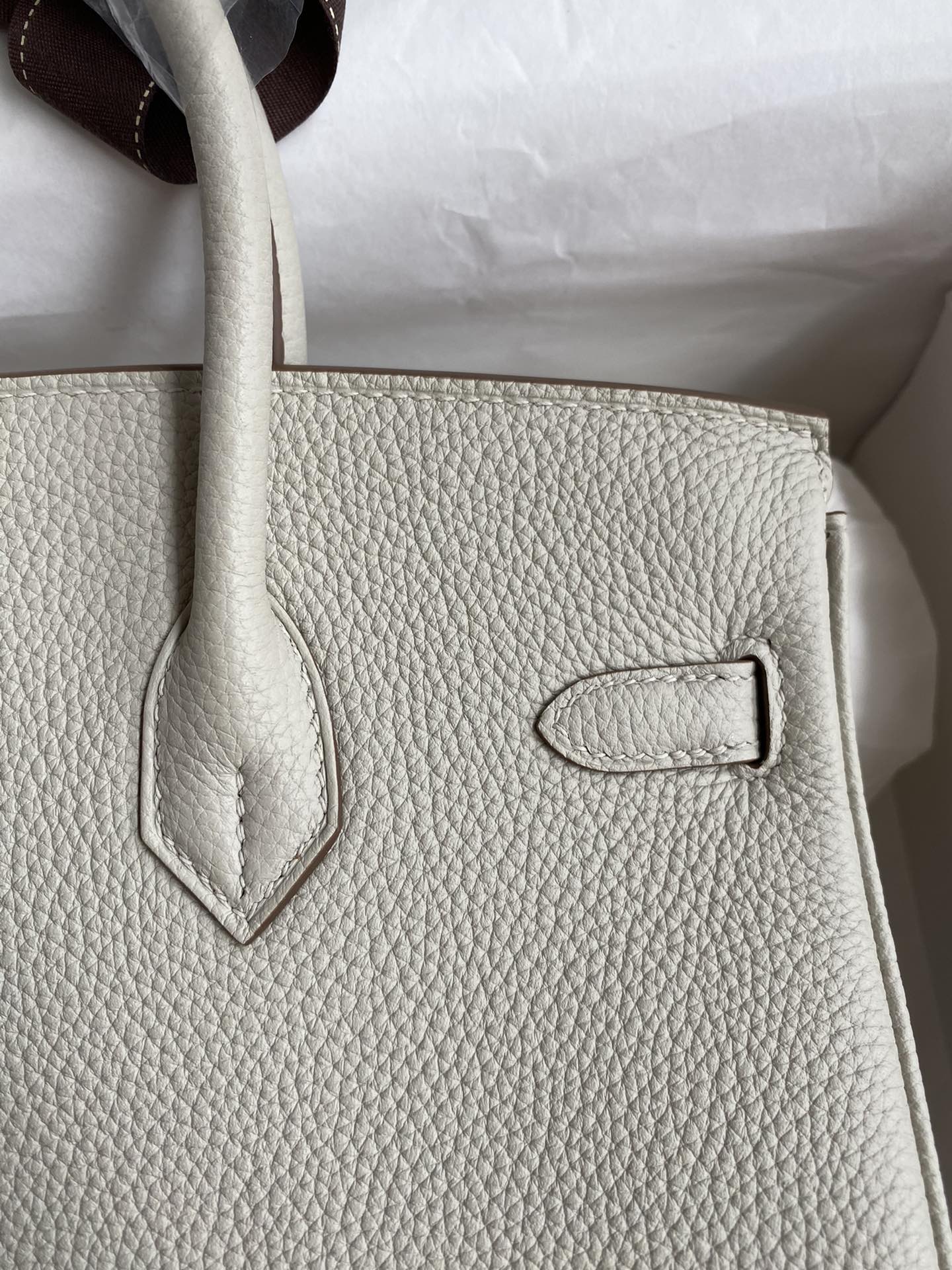 图片[4]-Birkin 25cm 进口Togo皮 珍珠灰 银扣蜡线-高仿包包