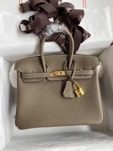 Birkin 25cm 进口Togo皮 大象灰🐘 金扣蜡线-高仿包包