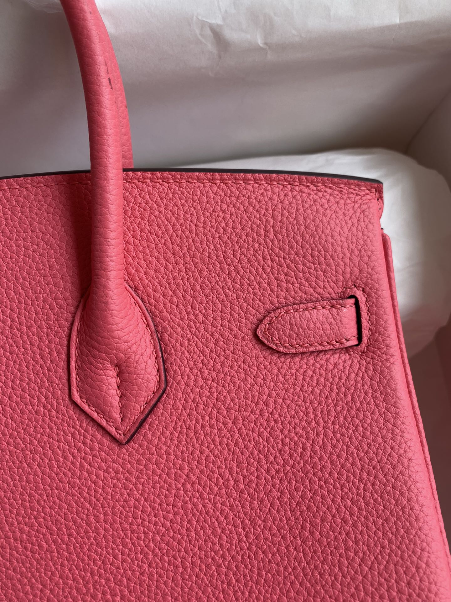 Image[4]-Birkin 25cm Imported Togo Leather Lipstick Powder Gold Button Waxed Line-High Fake Bags