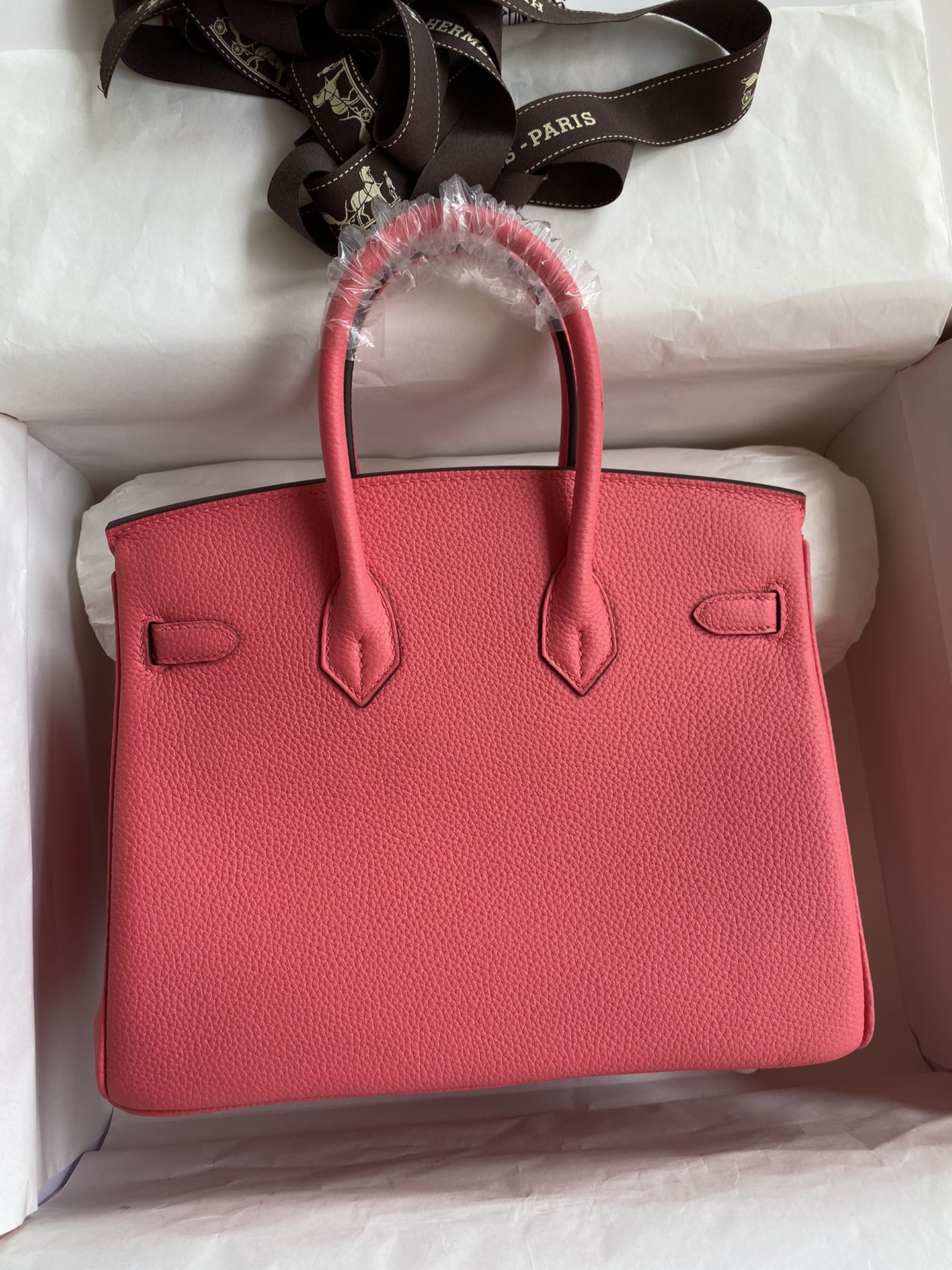 Image[2]-Birkin 25cm Imported Togo Leather Lipstick Powder Gold Button Waxed Line-High Fake Bags
