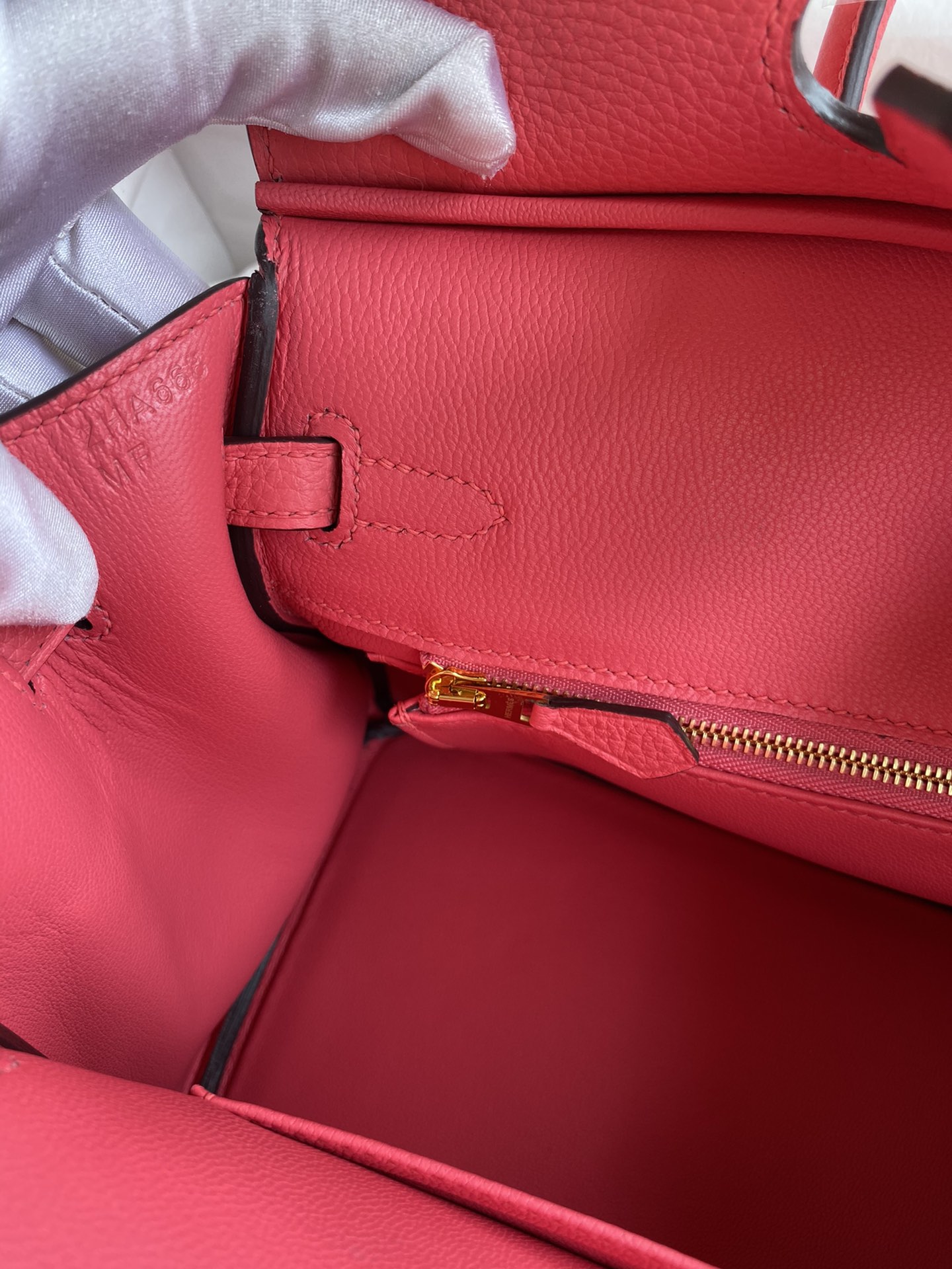 Image[8]-Birkin 25cm Imported Togo Leather Lipstick Powder Gold Button Wax Line-High Fake Bags