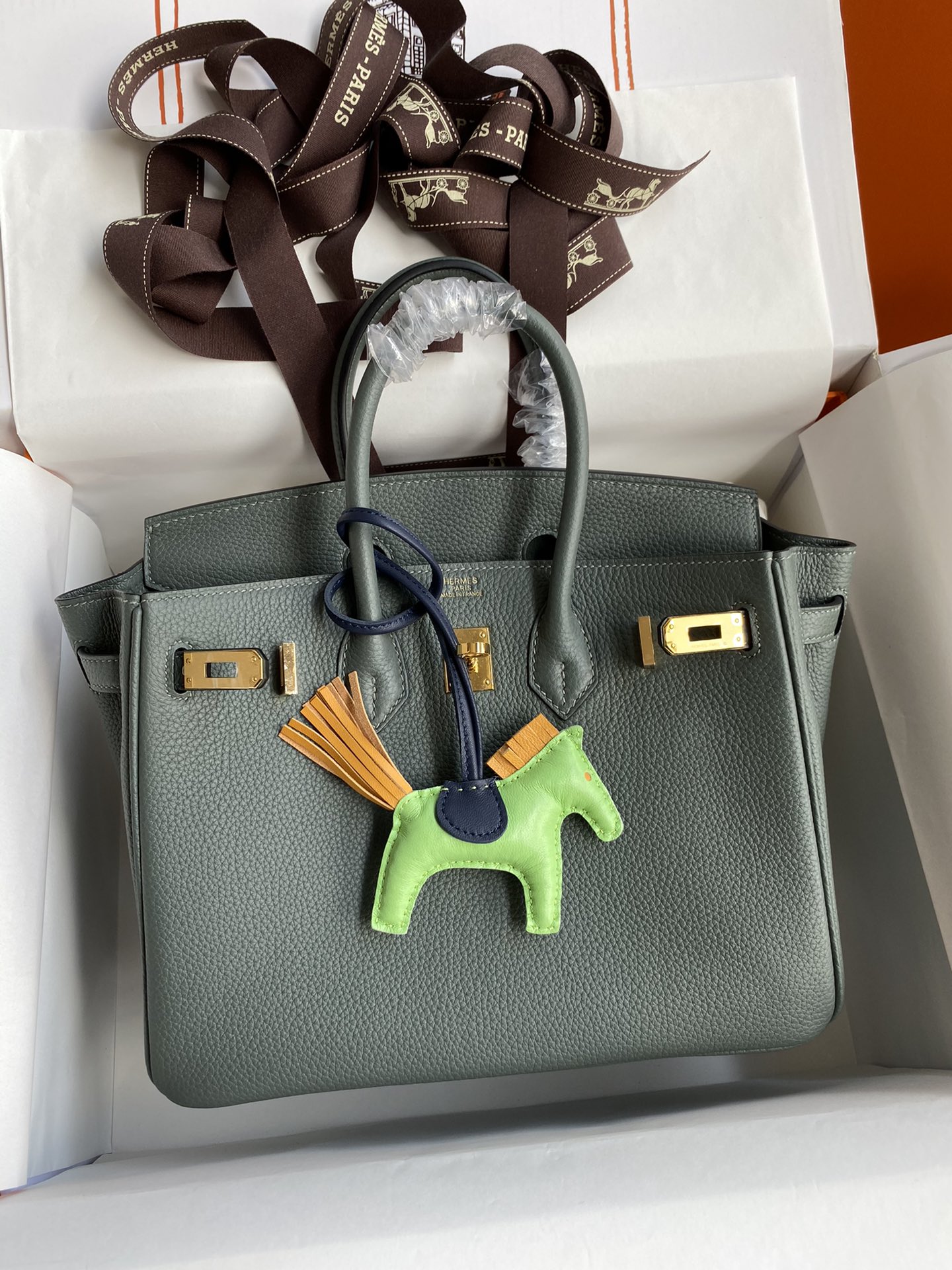 图片[9]-Birkin 25cm 进口Togo皮 杏仁绿 金扣蜡线-高仿包包