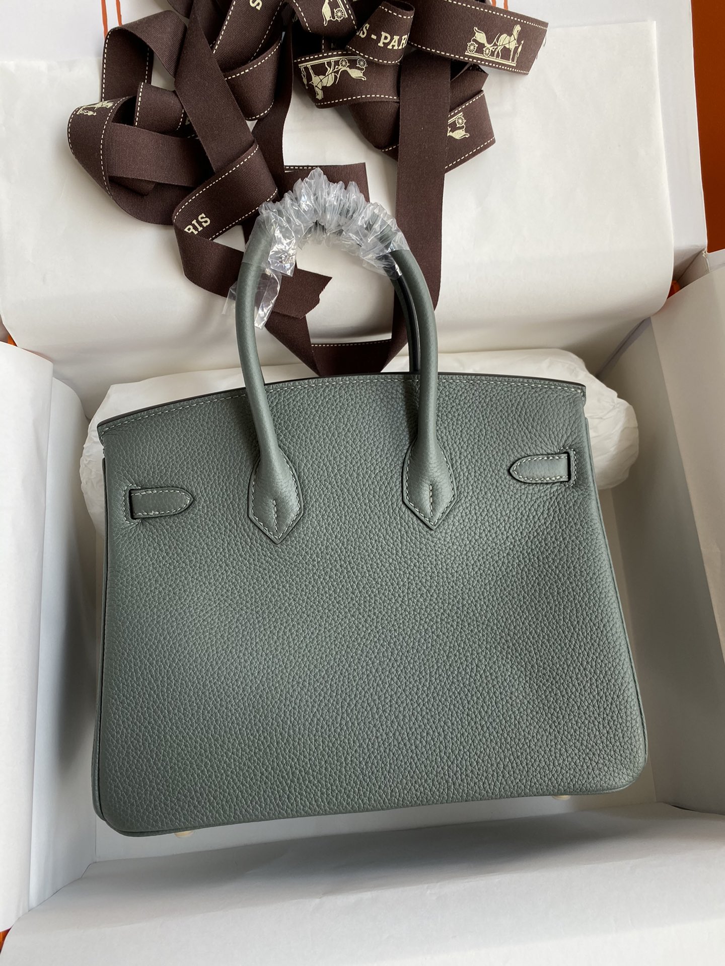 图片[2]-Birkin 25cm 进口Togo皮 杏仁绿 金扣蜡线-高仿包包
