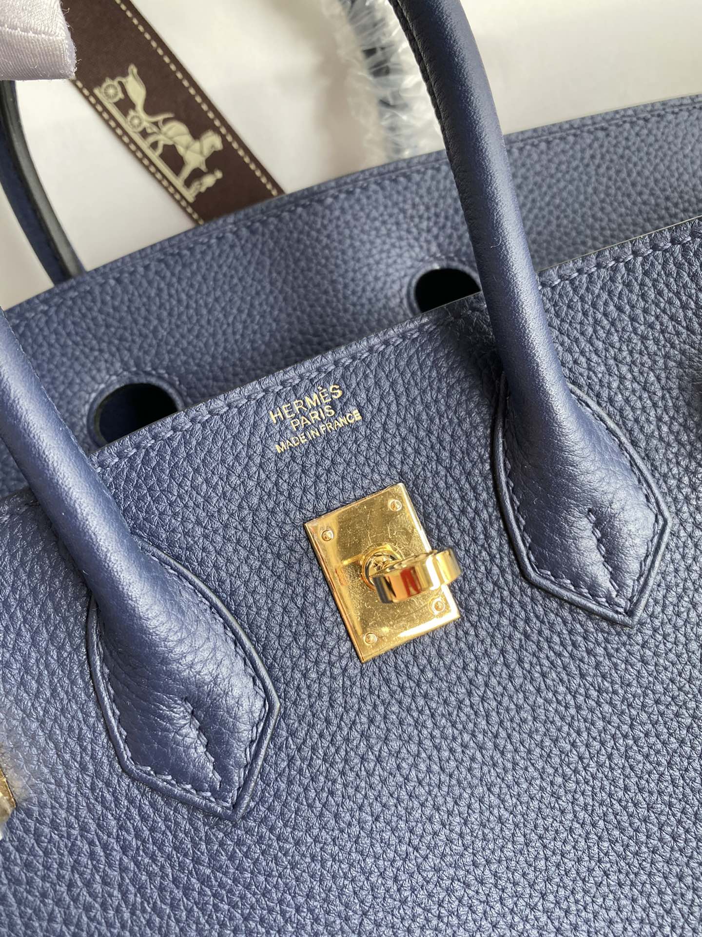 图片[8]-Birkin 25cm 进口Togo皮 深蓝 金扣蜡线-高仿包包