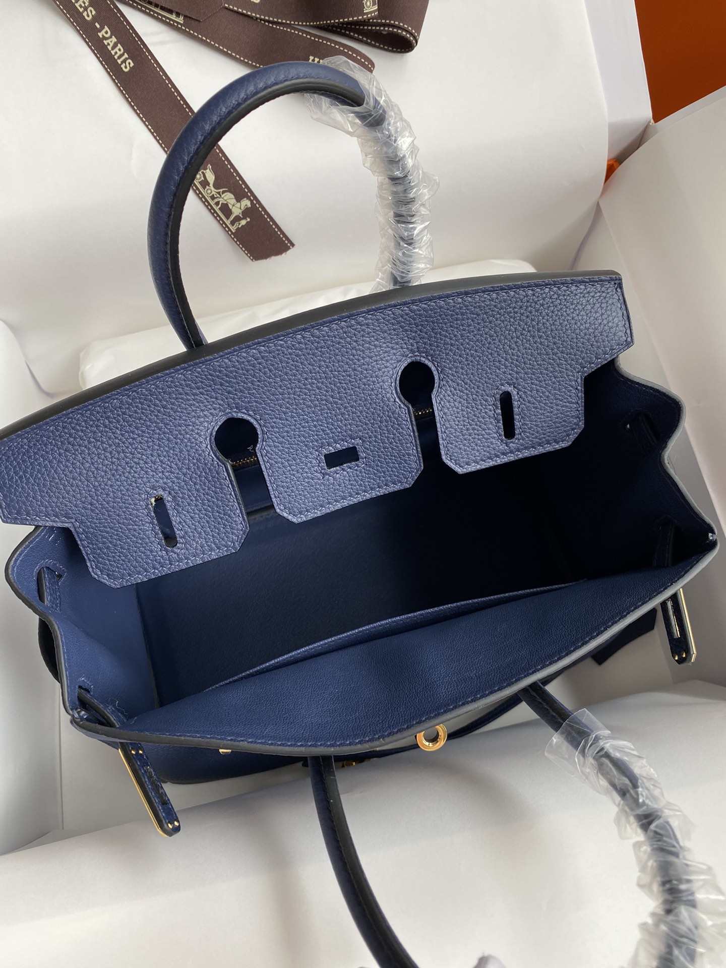 图片[6]-Birkin 25cm 进口Togo皮 深蓝 金扣蜡线-高仿包包