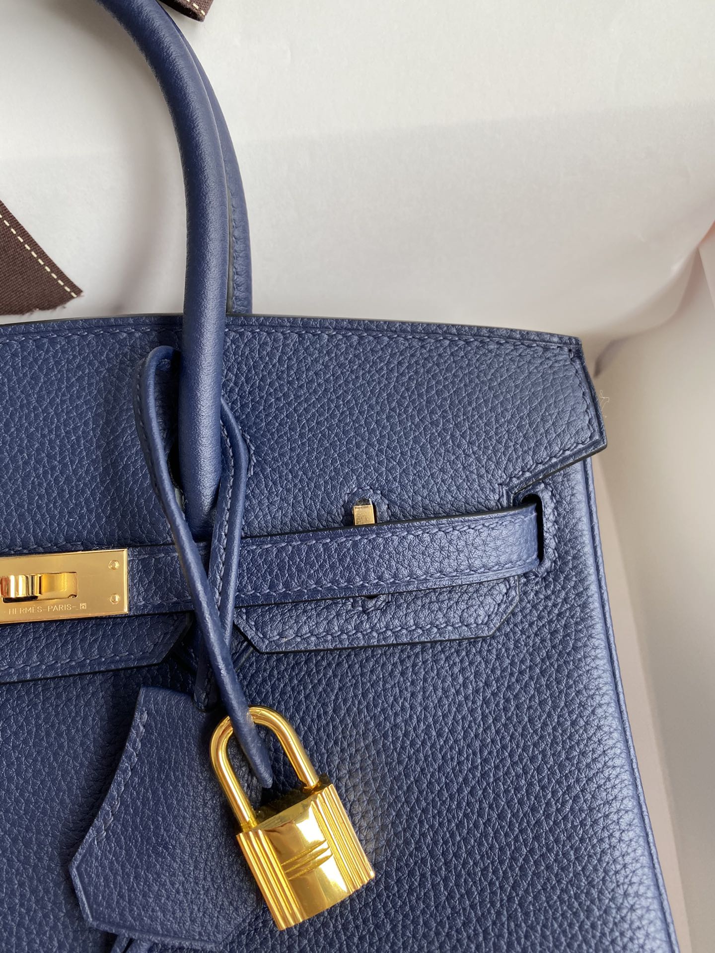 图片[3]-Birkin 25cm 进口Togo皮 深蓝 金扣蜡线-高仿包包