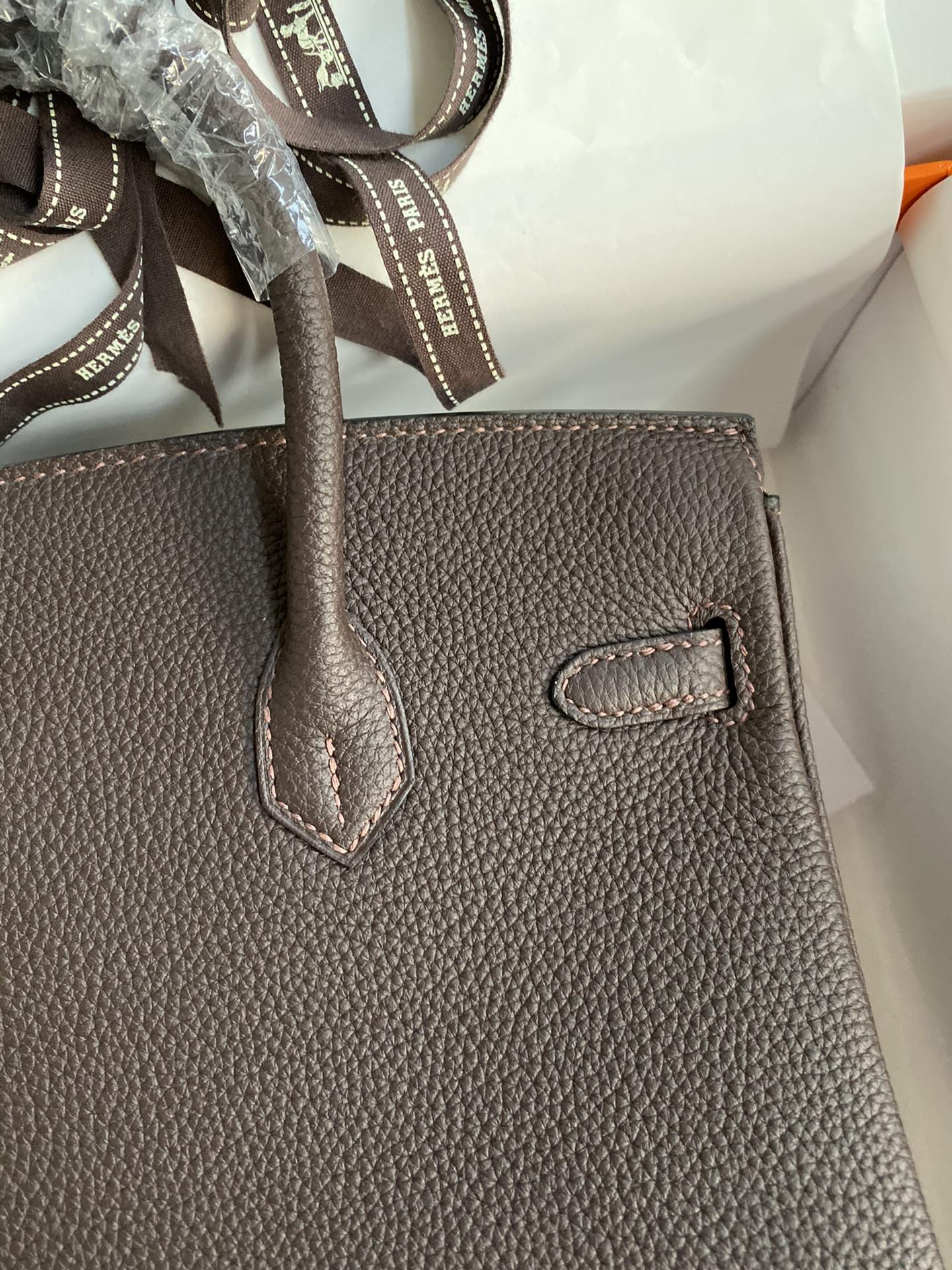 图片[4]-Birkin 25cm 进口Togo皮 深咖啡 金扣蜡线-高仿包包