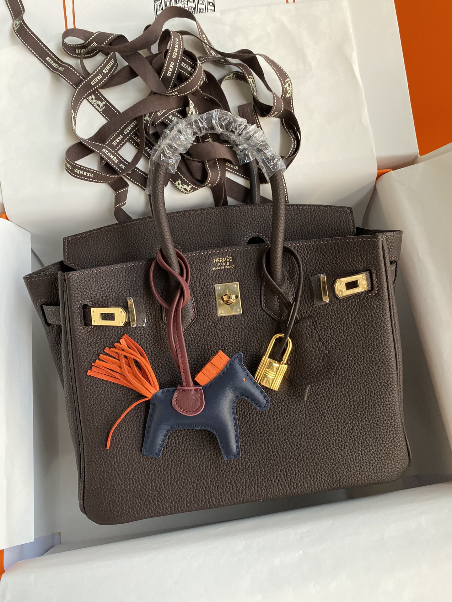 图片[9]-Birkin 25cm 进口Togo皮 深咖啡 金扣蜡线-高仿包包