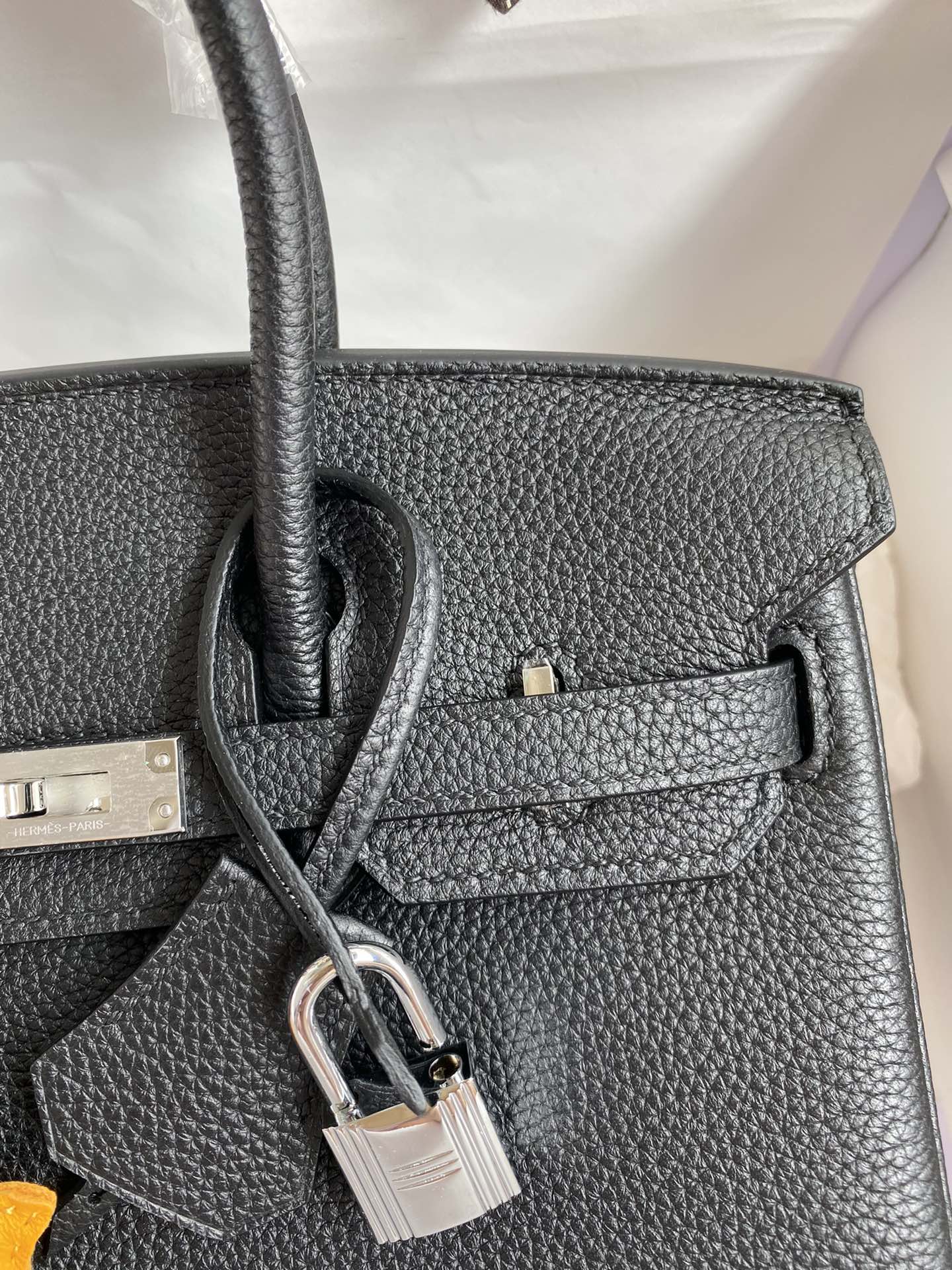 图片[3]-Birkin 25cm 进口Togo皮 黑色 银扣蜡线-高仿包包