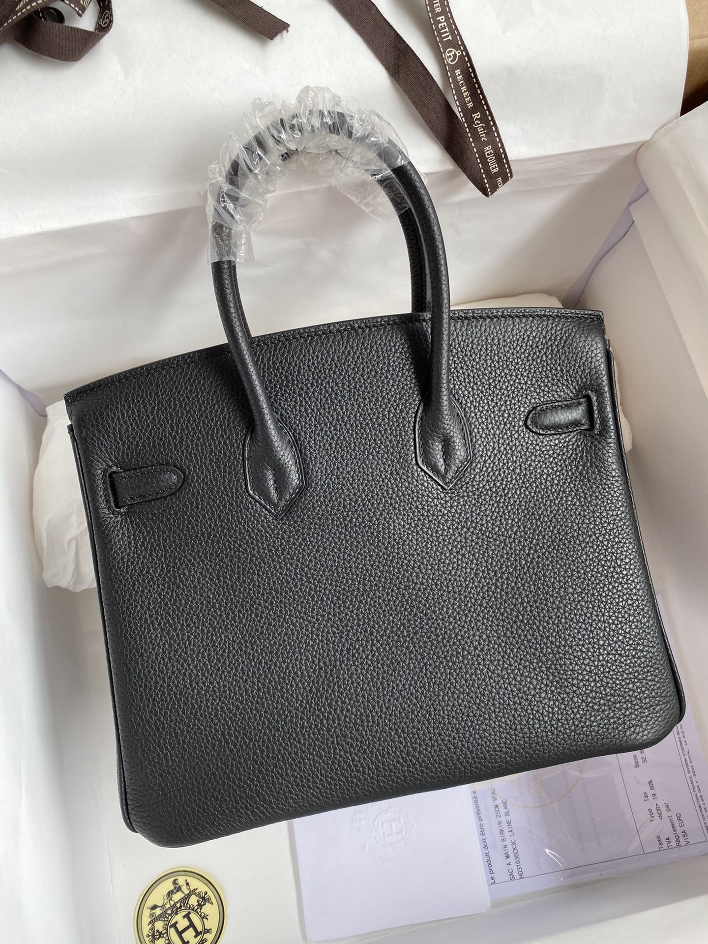 图片[2]-Birkin 25cm 进口Togo皮 黑色 银扣蜡线-高仿包包