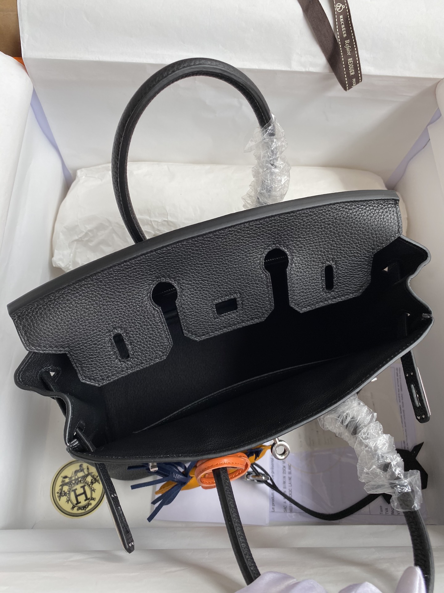 图片[6]-Birkin 25cm 进口Togo皮 黑色 银扣蜡线-高仿包包