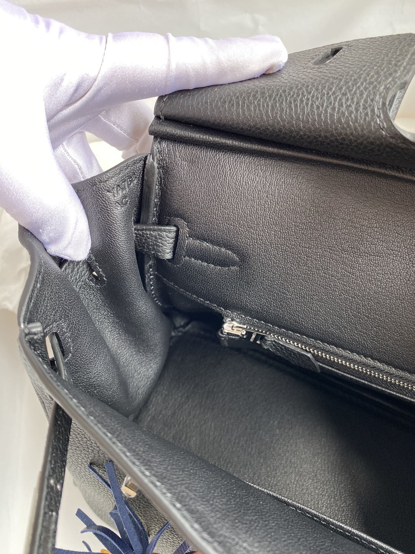 图片[8]-Birkin 25cm 进口Togo皮 黑色 银扣蜡线-高仿包包