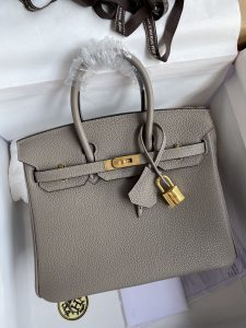 Birkin 25cm 进口Togo皮 沥青灰 金扣蜡线-高仿包包