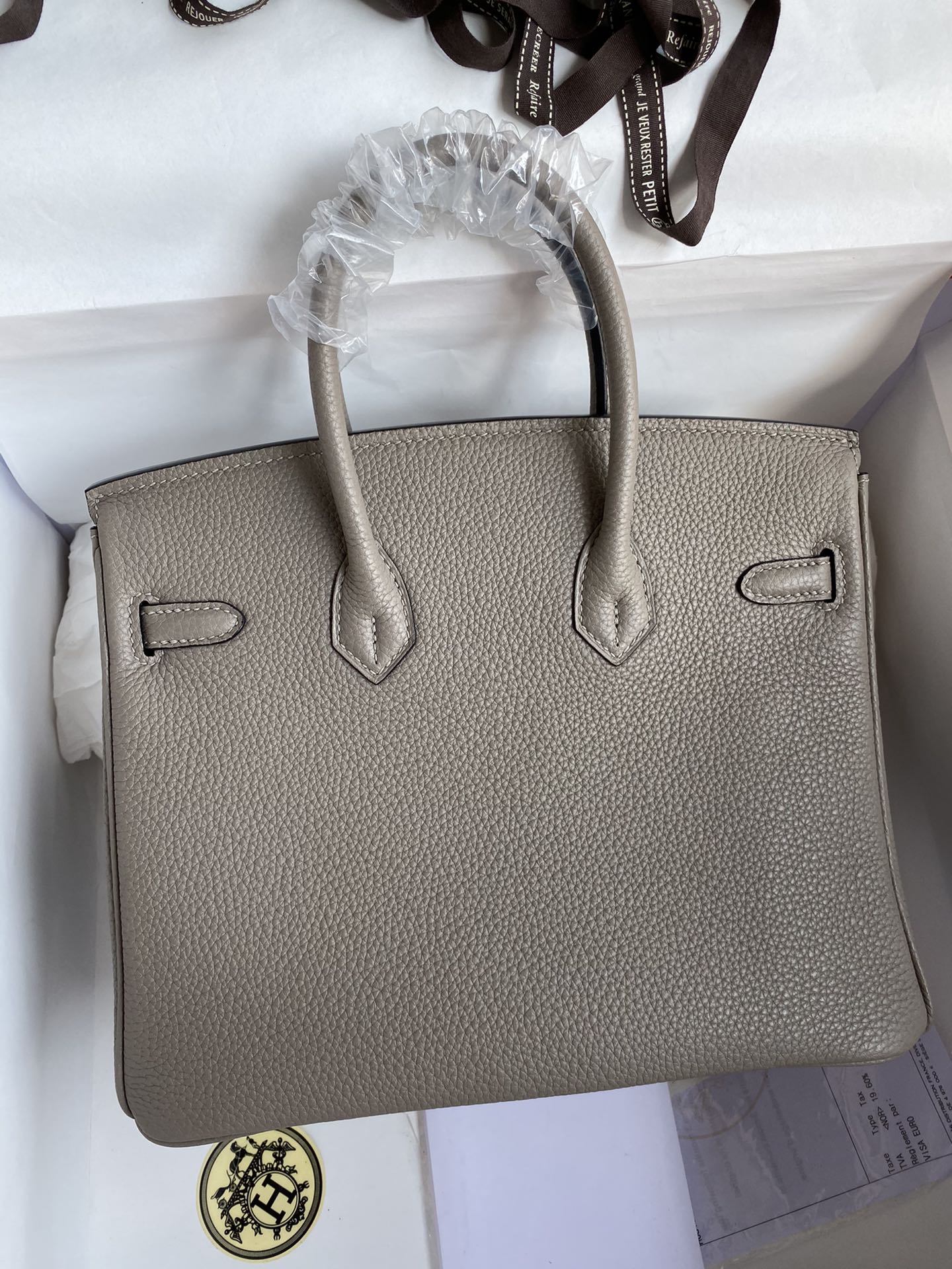 图片[2]-Birkin 25cm 进口Togo皮 沥青灰 金扣蜡线-高仿包包