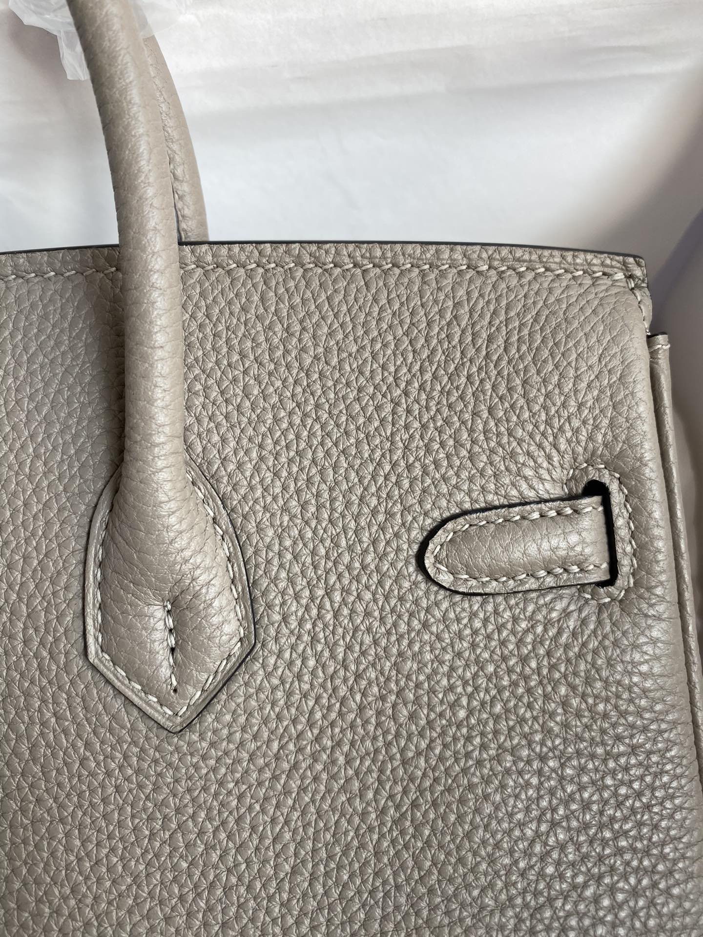 图片[4]-Birkin 25cm 进口Togo皮 沥青灰 金扣蜡线-高仿包包