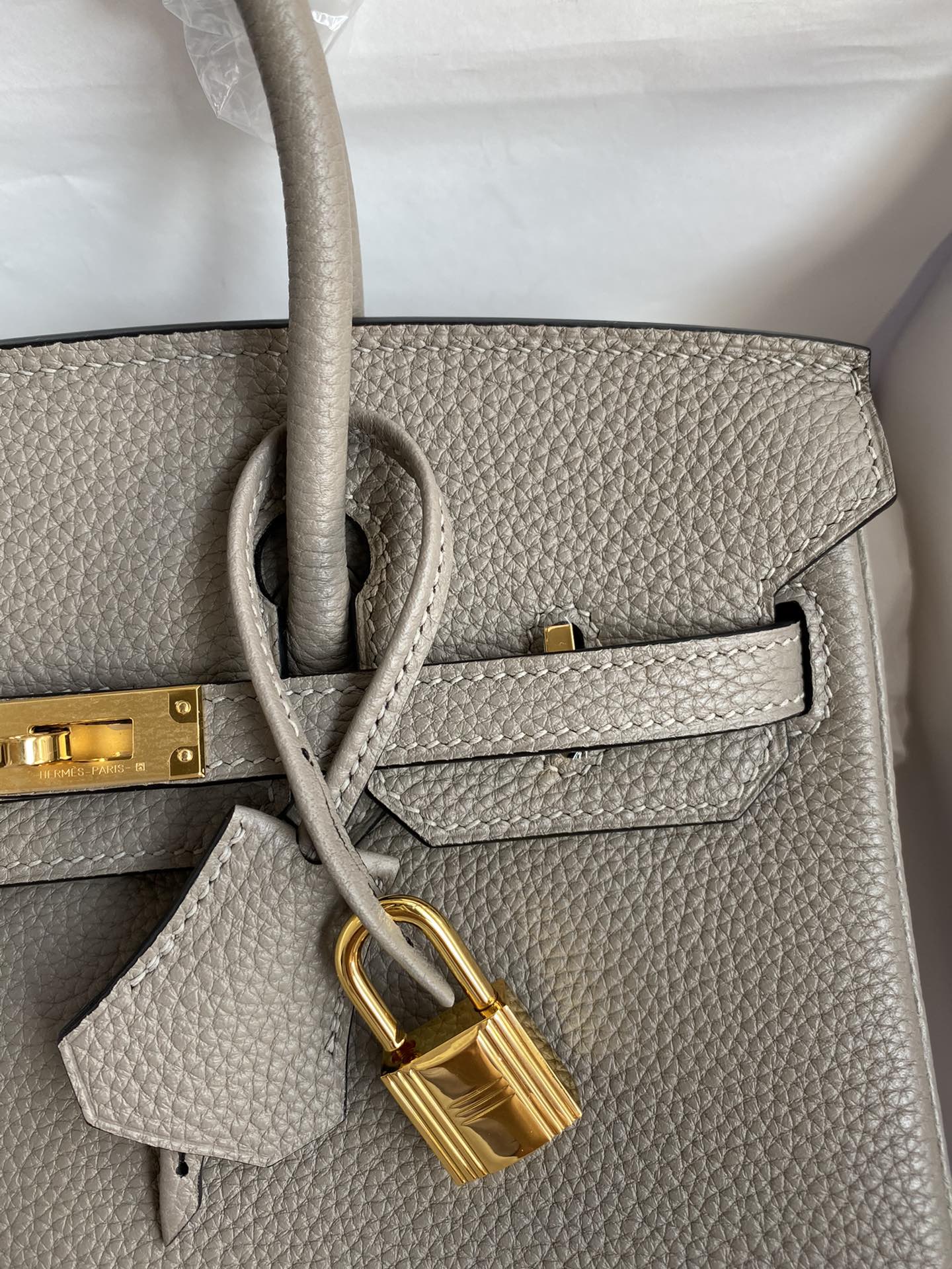 图片[3]-Birkin 25cm 进口Togo皮 沥青灰 金扣蜡线-高仿包包