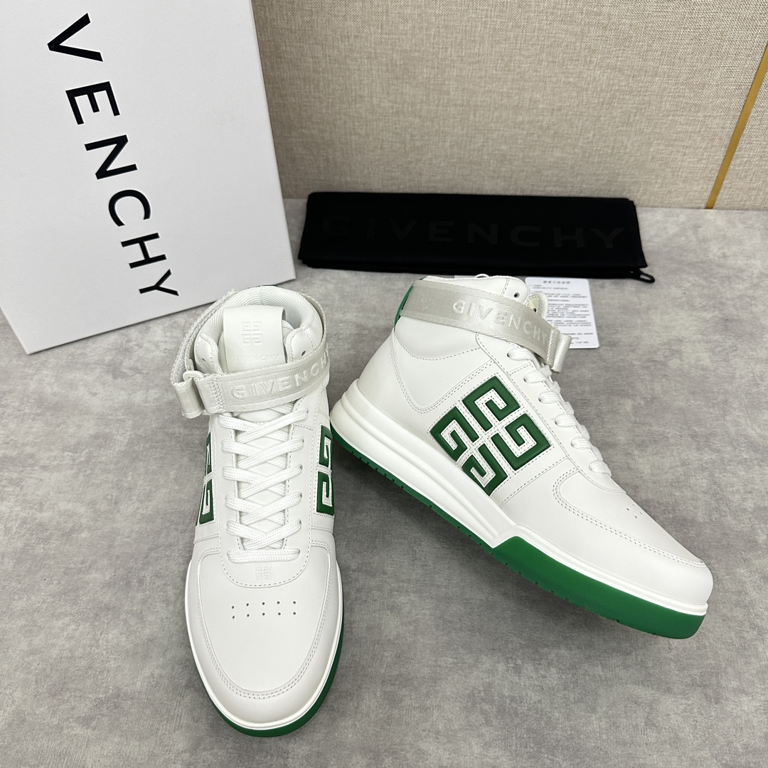 图片[7]-Givenchy 纪梵希   G4系列 高帮运动鞋高帮靴        进口光滑牛皮系带拼接撞色设计  踝部环饰可拆卸Givenchy LOGO织带饰侧面饰以4G LOGO 立体浮雕 搭配缝线       后跟饰片点缀Givenchy  LOGO        鞋舌饰以Givenchy  LOGO和4G LOGO        原版双色注塑外底饰以Givenchy  LOGO和4G LOGO细节 Givenchy  LOGO内底      鞋帮搭配注塑鞋底    全牛皮打造   七色🉑选  标准专柜码数：39～44#   （38.45🉑️定做）  P¥960-高仿包包