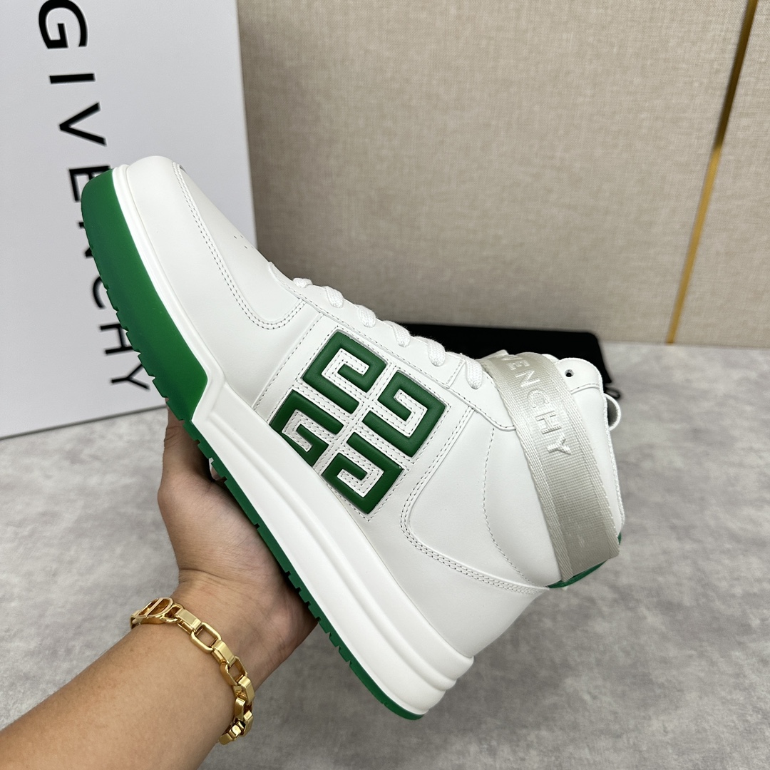 图片[6]-Givenchy 纪梵希   G4系列 高帮运动鞋高帮靴        进口光滑牛皮系带拼接撞色设计  踝部环饰可拆卸Givenchy LOGO织带饰侧面饰以4G LOGO 立体浮雕 搭配缝线       后跟饰片点缀Givenchy  LOGO        鞋舌饰以Givenchy  LOGO和4G LOGO        原版双色注塑外底饰以Givenchy  LOGO和4G LOGO细节 Givenchy  LOGO内底      鞋帮搭配注塑鞋底    全牛皮打造   七色🉑选  标准专柜码数：39～44#   （38.45🉑️定做）  P¥960-高仿包包