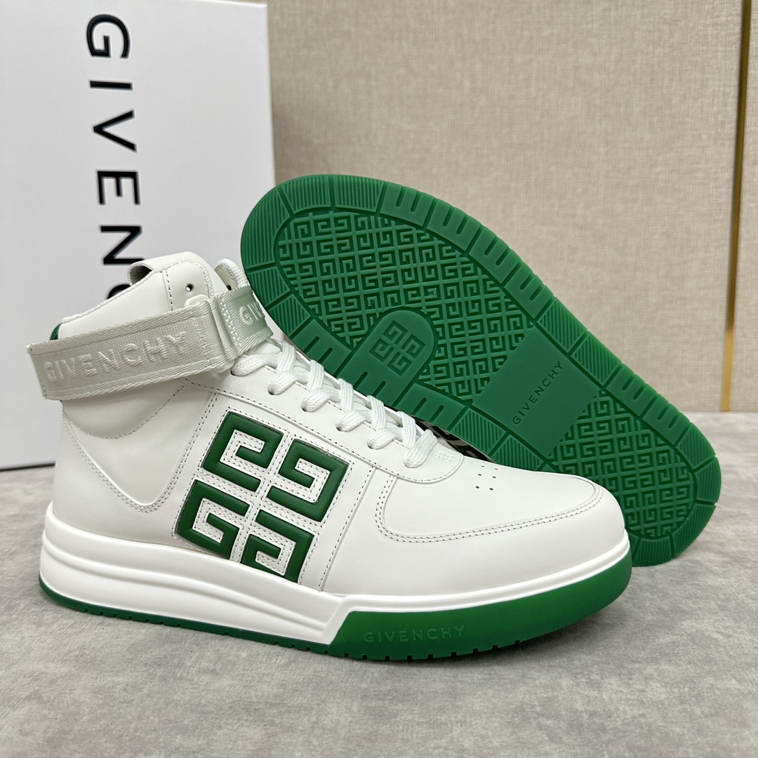 图片[8]-Givenchy 纪梵希   G4系列 高帮运动鞋高帮靴        进口光滑牛皮系带拼接撞色设计  踝部环饰可拆卸Givenchy LOGO织带饰侧面饰以4G LOGO 立体浮雕 搭配缝线       后跟饰片点缀Givenchy  LOGO        鞋舌饰以Givenchy  LOGO和4G LOGO        原版双色注塑外底饰以Givenchy  LOGO和4G LOGO细节 Givenchy  LOGO内底      鞋帮搭配注塑鞋底    全牛皮打造   七色🉑选  标准专柜码数：39～44#   （38.45🉑️定做）  P¥960-高仿包包