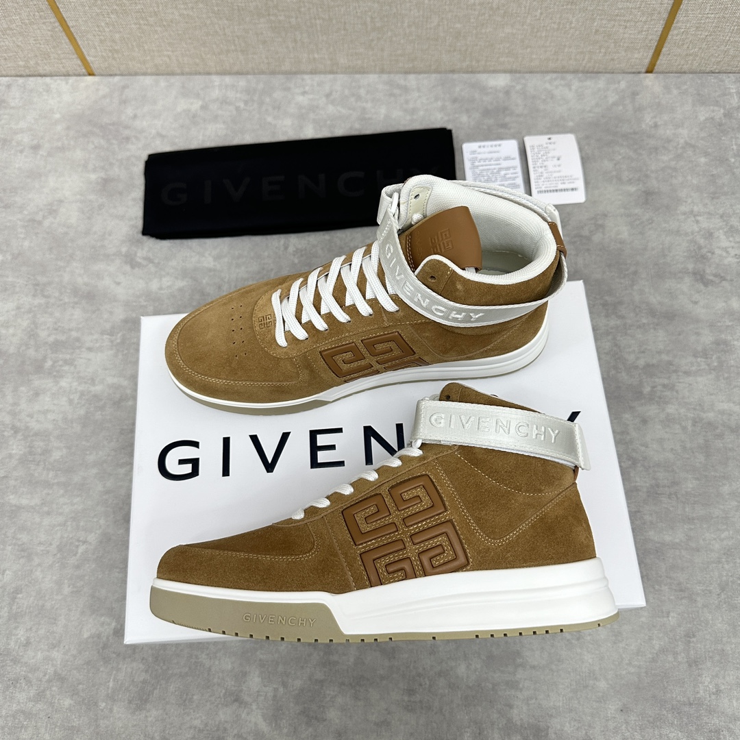 图片[3]-Givenchy 纪梵希   G4系列 高帮运动鞋高帮靴        进口光滑牛皮系带拼接撞色设计  踝部环饰可拆卸Givenchy LOGO织带饰侧面饰以4G LOGO 立体浮雕 搭配缝线       后跟饰片点缀Givenchy  LOGO        鞋舌饰以Givenchy  LOGO和4G LOGO        原版双色注塑外底饰以Givenchy  LOGO和4G LOGO细节 Givenchy  LOGO内底      鞋帮搭配注塑鞋底    全牛皮打造   七色🉑选  标准专柜码数：39～44#   （38.45🉑️定做）  P¥960-高仿包包