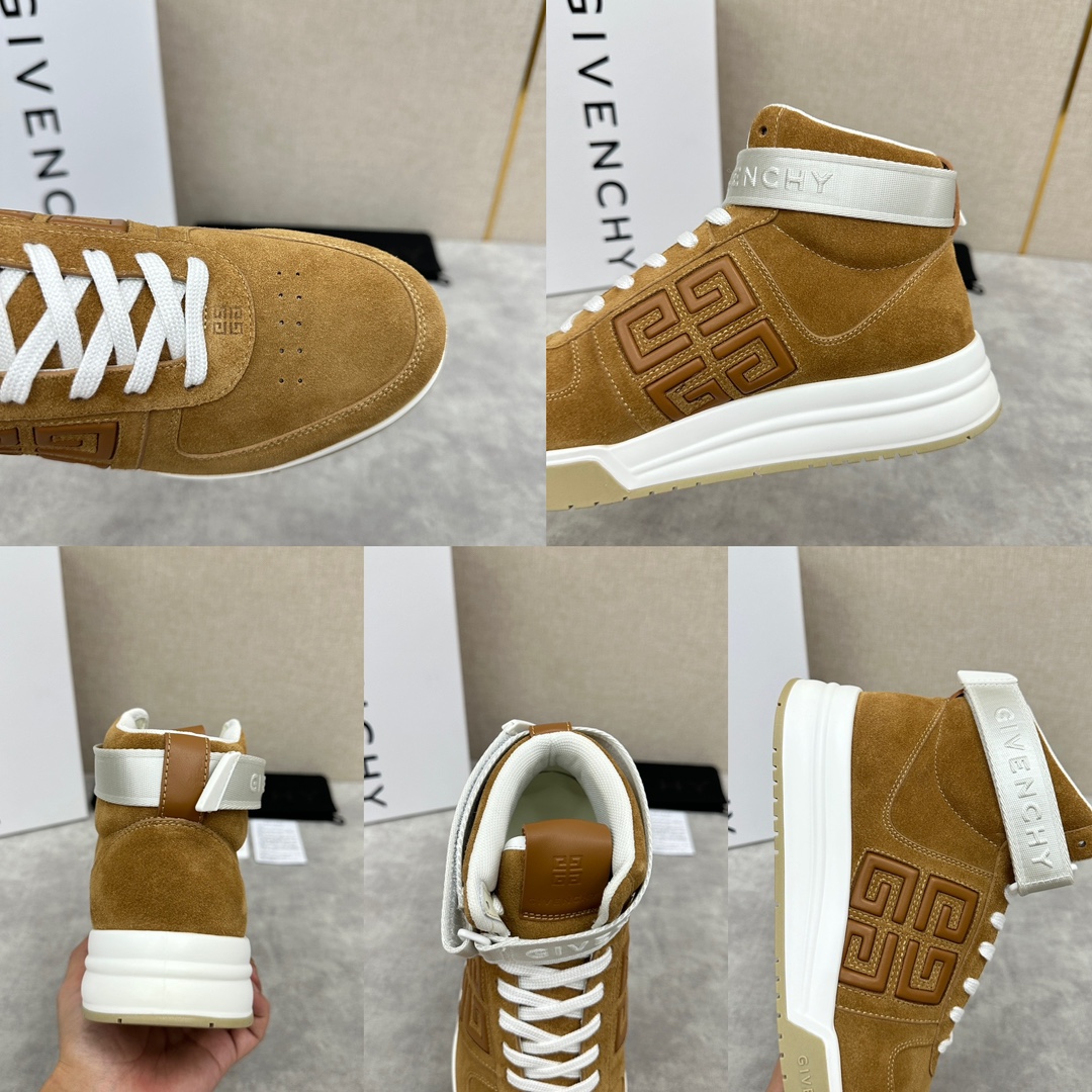 图片[9]-Givenchy 纪梵希   G4系列 高帮运动鞋高帮靴        进口光滑牛皮系带拼接撞色设计  踝部环饰可拆卸Givenchy LOGO织带饰侧面饰以4G LOGO 立体浮雕 搭配缝线       后跟饰片点缀Givenchy  LOGO        鞋舌饰以Givenchy  LOGO和4G LOGO        原版双色注塑外底饰以Givenchy  LOGO和4G LOGO细节 Givenchy  LOGO内底      鞋帮搭配注塑鞋底    全牛皮打造   七色🉑选  标准专柜码数：39～44#   （38.45🉑️定做）  P¥960-高仿包包