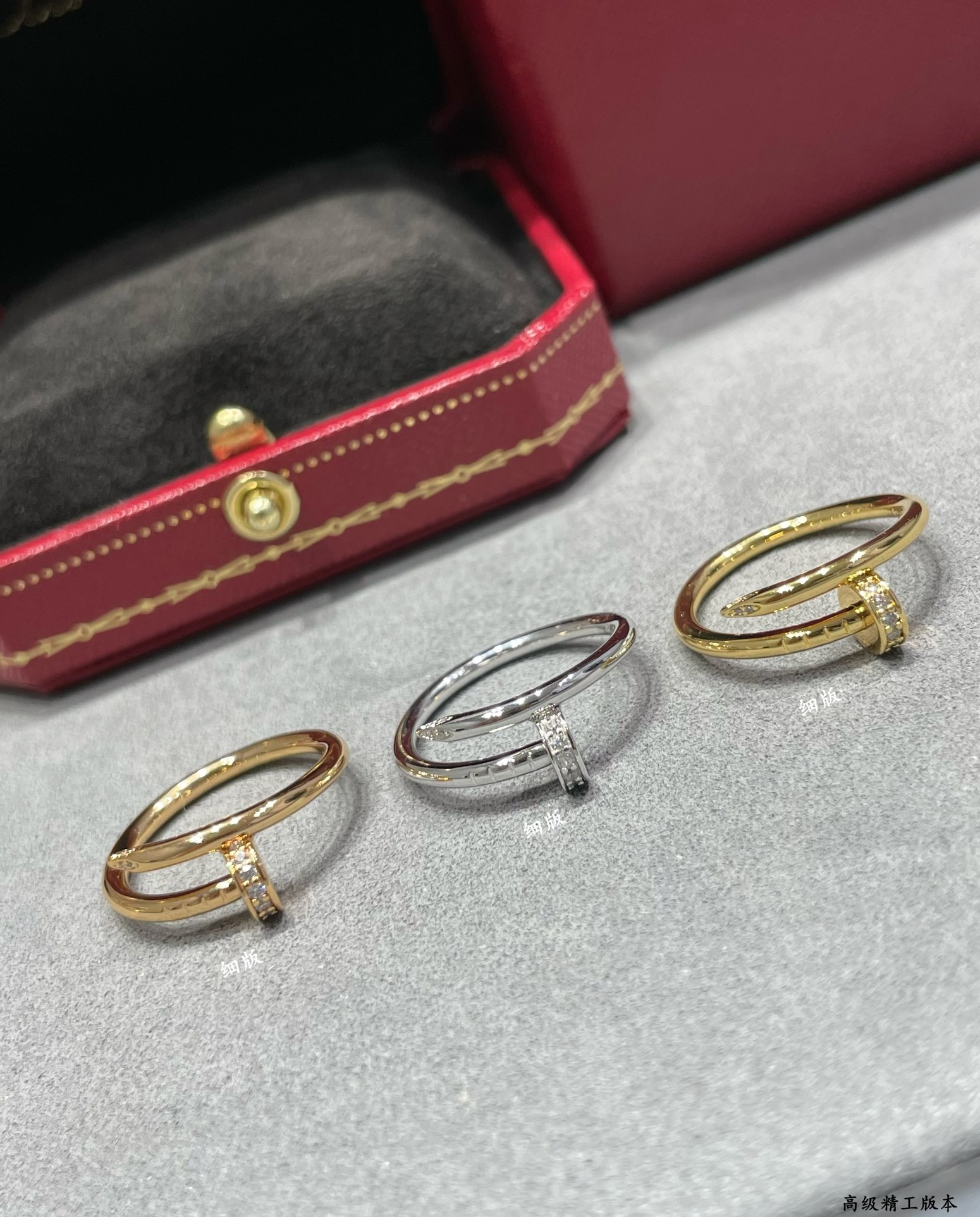 图片[3]-p190V金镀咪金  （码数5678） 卡地亚细版头尾钻钉子戒指💍白金玫瑰金黄金💍满足你的钉子梦专柜价45800 卡地亚中国线独家首发主推 好精致的说妹子的福利啊~-高仿包包