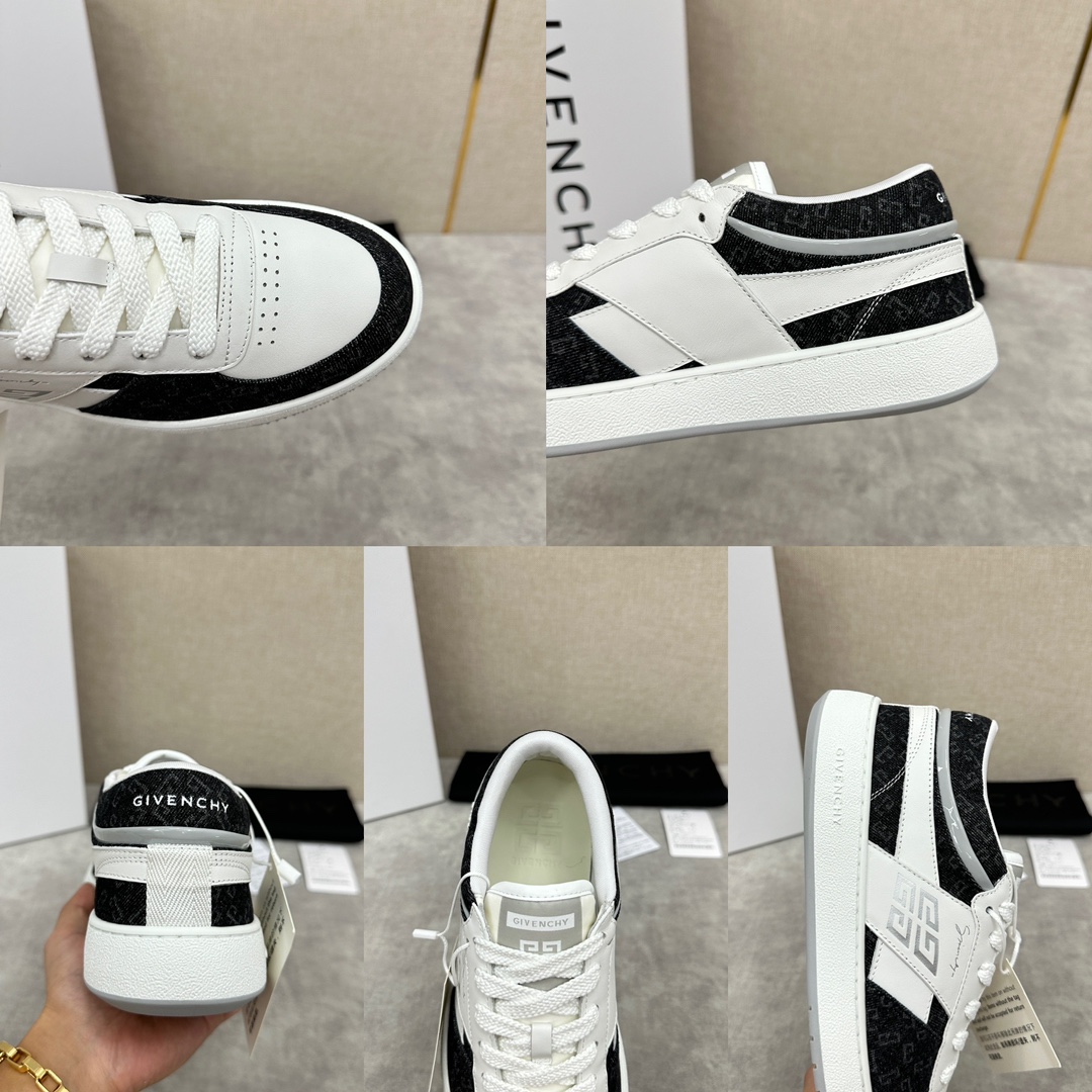 图片[9]-纪梵希  Givenchy       重磅线上首发       全新G MoVE MonclerOGRAM 低帮运动鞋              灵感来源于八十年代的网球鞋简约舒适与运动态度同步  采用进口牛皮拼接撞色 G 字印花牛仔布   鞋头饰以透气冲孔     侧面饰以立体 4G logo 图案     鞋舌与后跟饰以Givenchy  4G LOGO标签    漆皮条拼接点缀增强时尚潮流  后帮加衬增加舒适感      内里小牛皮打造    独立一体牛皮乳胶垫    原版开模橡胶底   轻便舒适 ！  多色可选！

标准专柜码数：39～44#      （38.45🉑定做）  拼牛仔布款 P¥760       全皮款P¥800-高仿包包