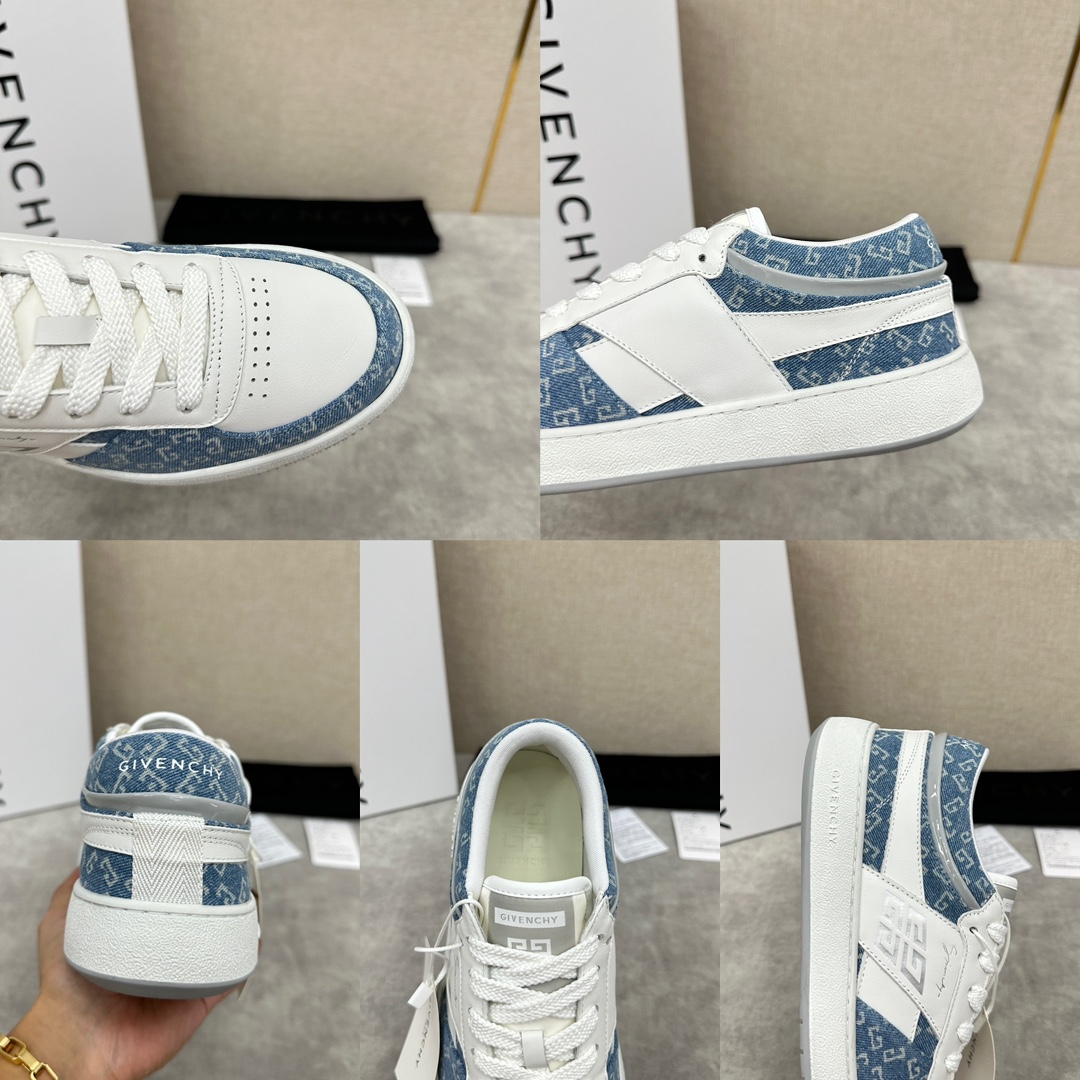 Givenchy Givenchy's first online launch of the new G MoVE MonclerOGRAM low-top sneaker inspired by the tennis shoes of the 80's. Simple, comfortable and sporty. Imported cowhide leather with contrasting G print denim, breathable perforations on the toe, 3-dimensional 4G logo on the side, Givenchy 4G logo label on the tongue and heel, patent leather stripes, stitching to enhance the fashion trend, and lining on the back for added comfort. Patchwork accents enhance the fashion trend Padded heel for added comfort Lined in calf leather Individual integrated cowhide latex cushions Original molded rubber sole Lightweight and comfortable!  Multi-color available! Standard counter size: 39 ~ 44# (38.45 🉑 customized) Patchwork denim models P ¥ 760 full leather models P ¥ 800-High Faux Bags