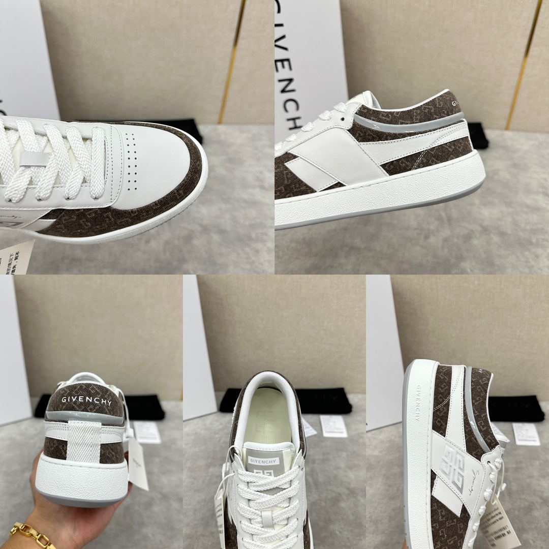 图片[9]-纪梵希  Givenchy       重磅线上首发       全新G MoVE MonclerOGRAM 低帮运动鞋              灵感来源于八十年代的网球鞋简约舒适与运动态度同步  采用进口牛皮拼接撞色 G 字印花牛仔布   鞋头饰以透气冲孔     侧面饰以立体 4G logo 图案     鞋舌与后跟饰以Givenchy  4G LOGO标签    漆皮条拼接点缀增强时尚潮流  后帮加衬增加舒适感      内里小牛皮打造    独立一体牛皮乳胶垫    原版开模橡胶底   轻便舒适 ！  多色可选！标准专柜码数：39～44#      （38.45🉑定做）  拼牛仔布款 P¥760       全皮款P¥800-高仿包包