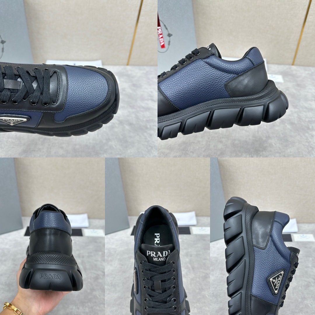 图片[9]-P家新品  Prada Prada普拉达 男士皮革老爹鞋厚底休闲运动鞋   采用进口纳帕小牛皮拼接荔枝纹皮革鞋面 时尚撞色设计皮质质感柔软细腻  细节看得见  系带设计 侧面经典三角形 三角标▶️徽章 鞋舌及后跟饰有logo徽标 简单大气  小牛皮垫脚  内里全小牛 运动版型 搭配轮胎纹橡胶轻质厚底  舒适度简直完美   多色发售 配原盒包装防尘袋！！！


标准专柜码数：39～44#    （38.45🉑定做） P¥800-高仿包包