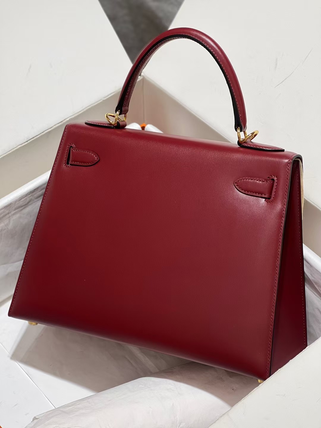 图片[4]-Kelly 28 sellier 外缝 Box皮 Rouge -55 红 金扣GHW～-高仿包包