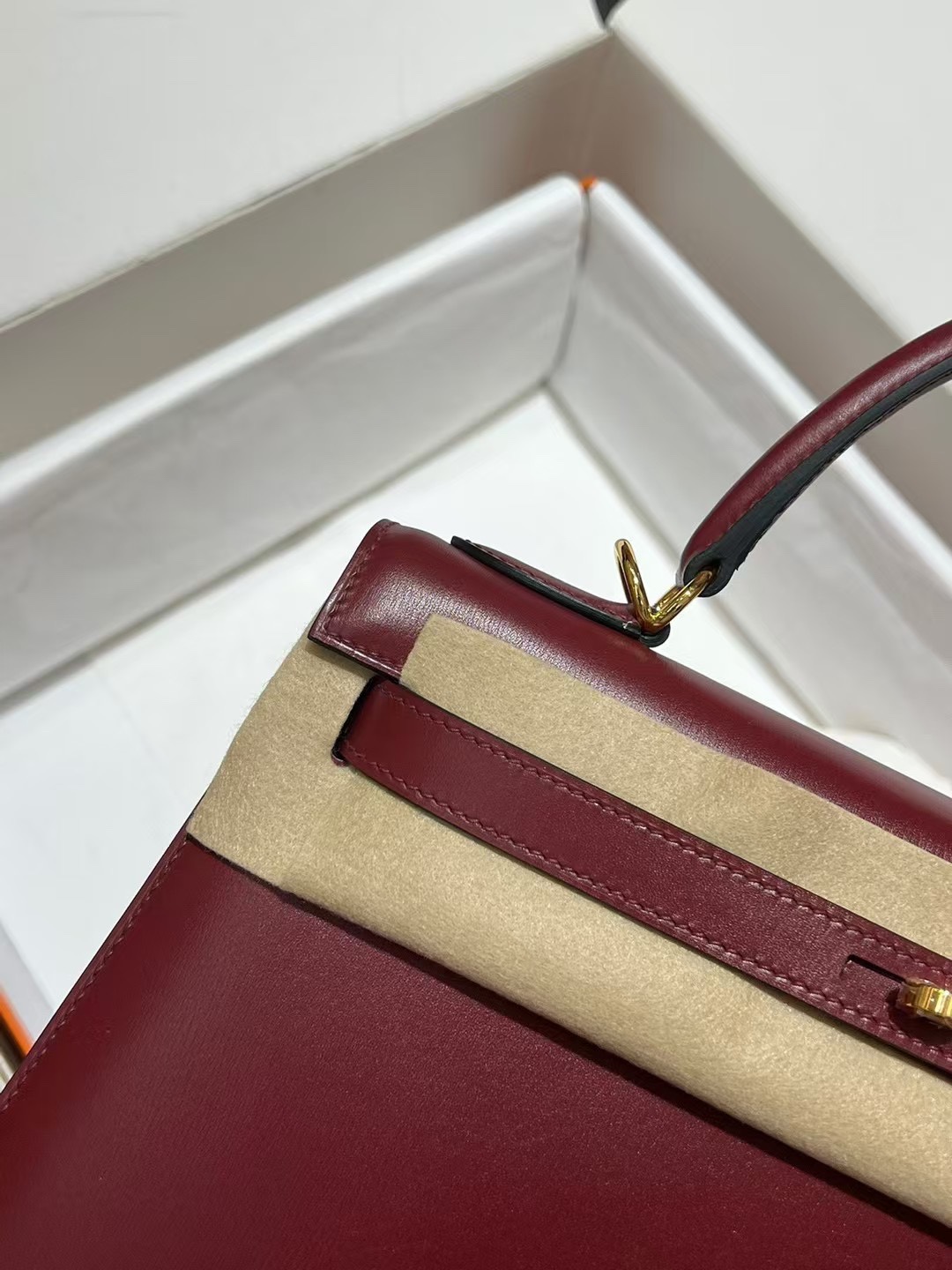 图片[5]-Kelly 28 sellier 外缝 Box皮 Rouge -55 红 金扣GHW～-高仿包包