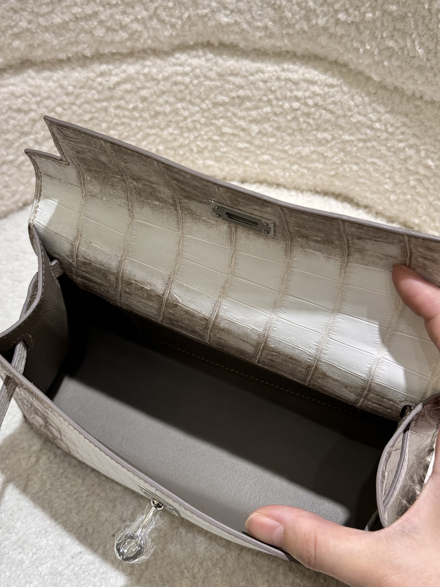 Picture [3]-New Kelly 22cm First Generation Himalayan Crocodile Leather Handmade Wax Stitching-High Fake Bags