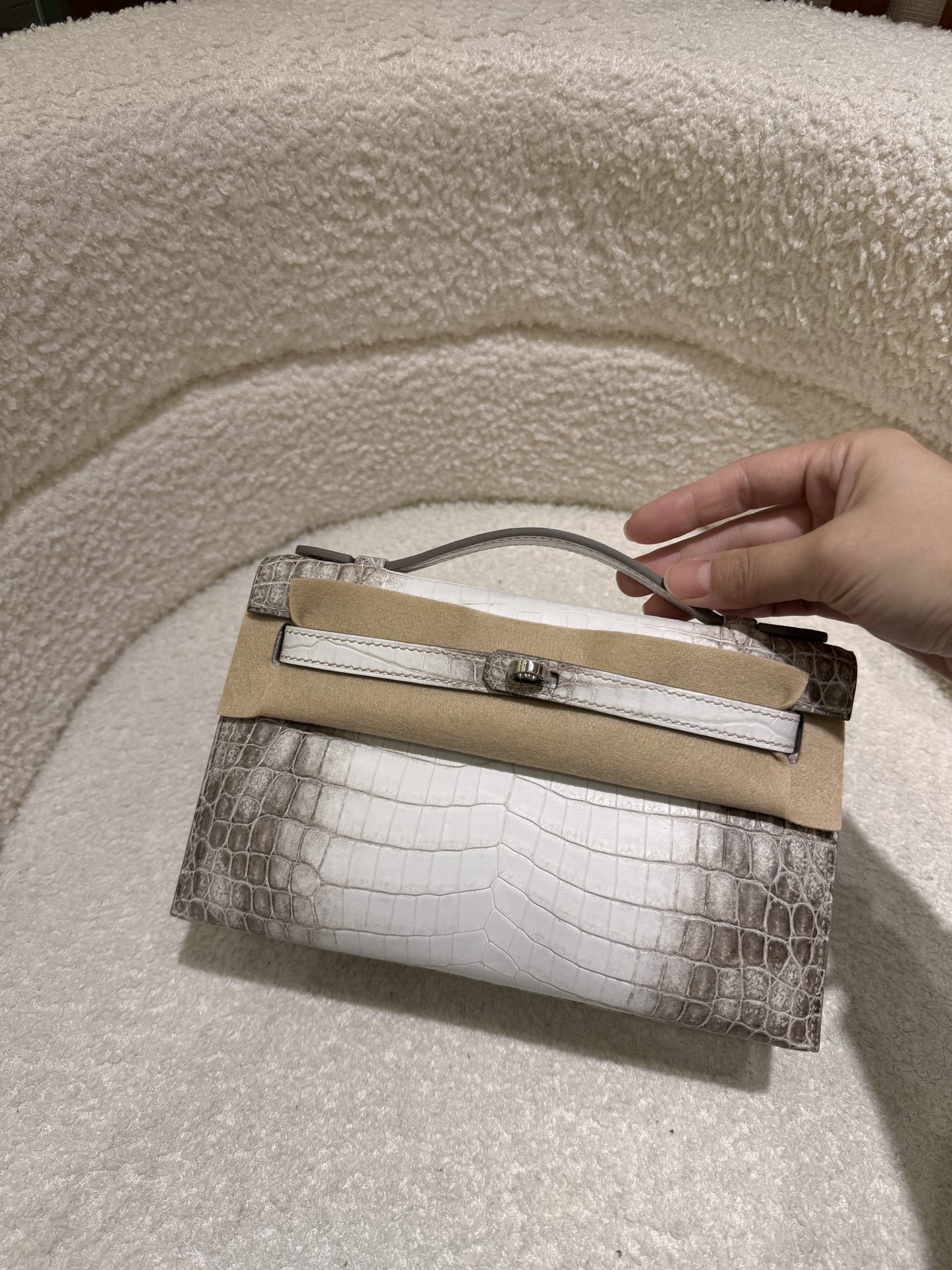 New Kelly 22cm First Generation Himalayan Crocodile Leather Handmade Wax Stitching-High Fake Bags