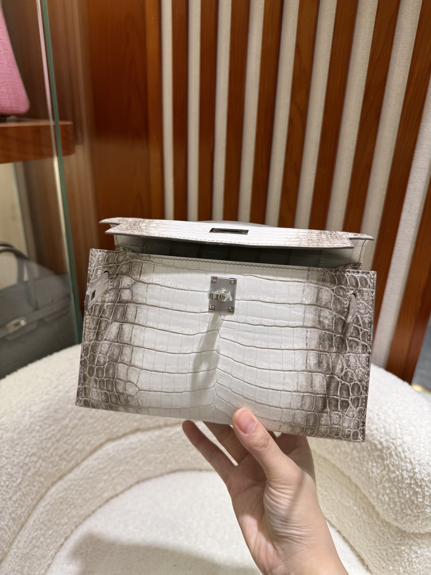 Picture[6]-New Kelly 22cm First Generation Himalayan Crocodile Leather Handmade Wax Stitching-High Fake Bags