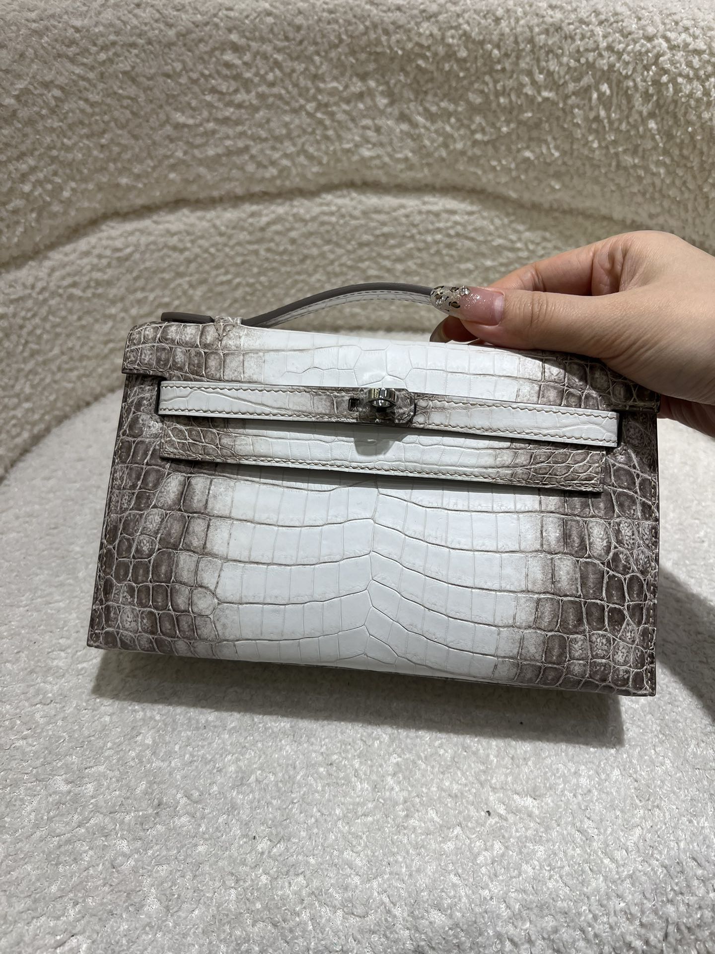 Picture [4]-New Kelly 22cm First Generation Himalayan Crocodile Leather Handmade Wax Stitching-High Fake Bags