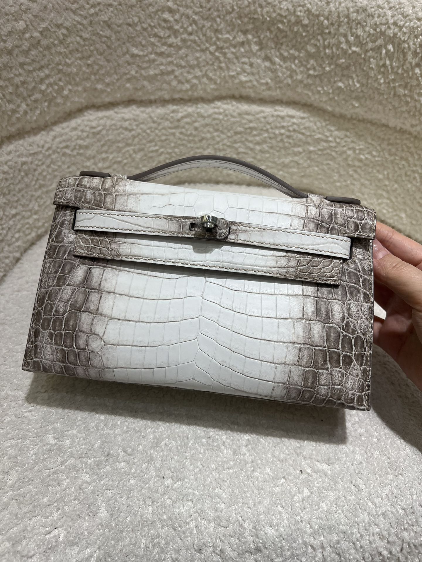 Picture [8]-New Kelly 22cm First Generation Himalayan Crocodile Leather Handmade Wax Stitching-High Fake Bags