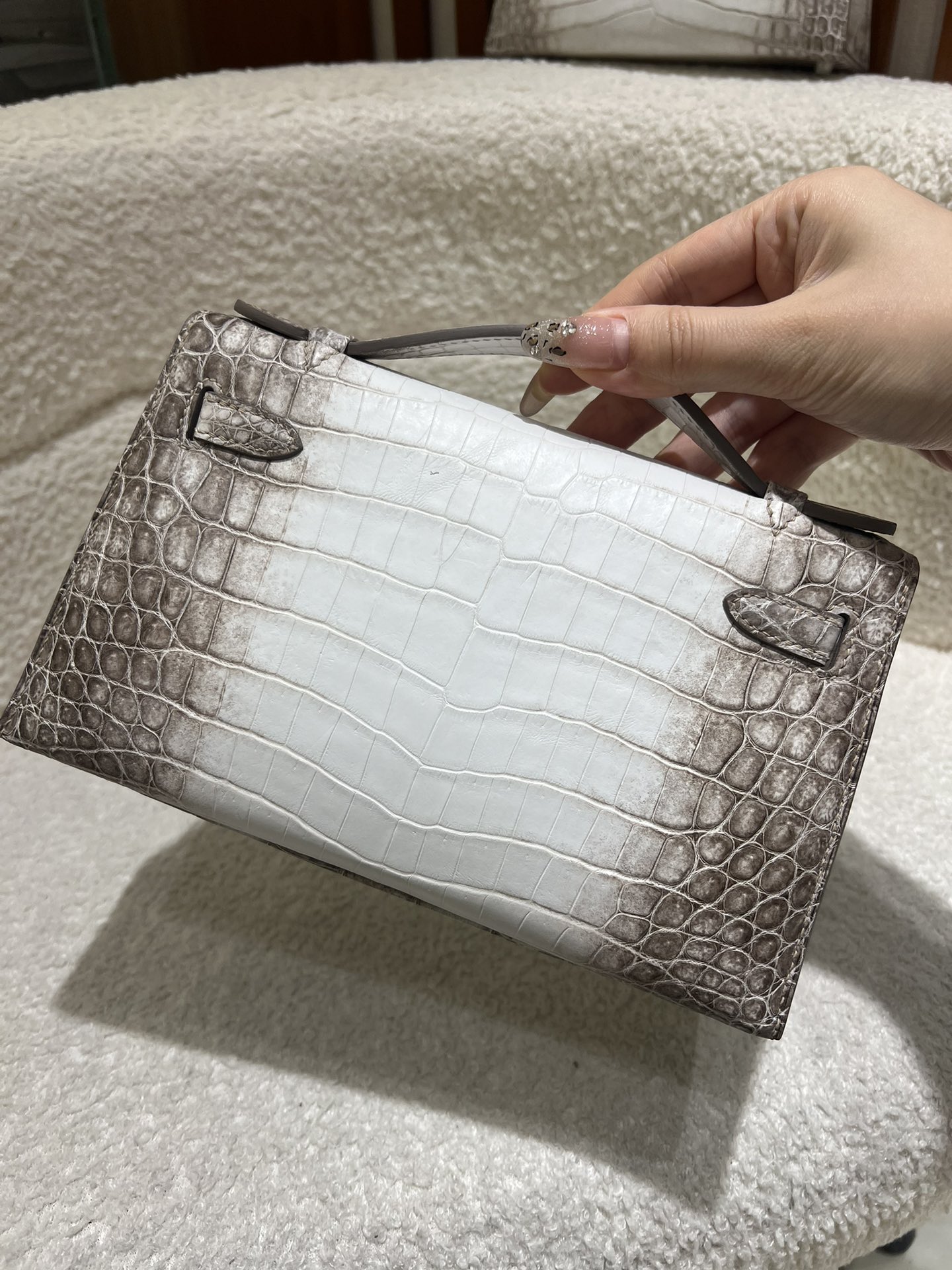 Picture [5]-New Kelly 22cm First Generation Himalayan Crocodile Leather Handmade Wax Stitching-High Fake Bags