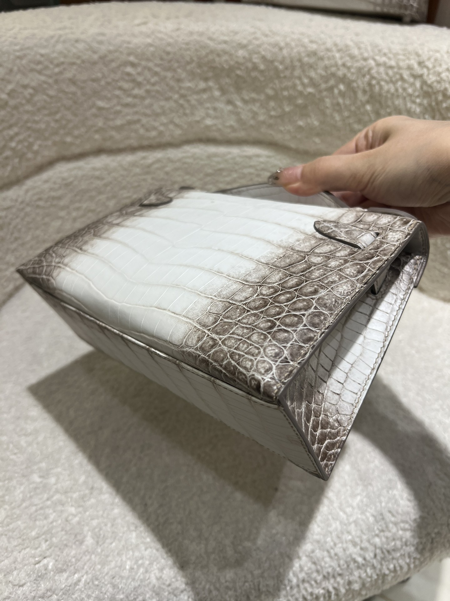Picture [7]-New Kelly 22cm First Generation Himalayan Crocodile Leather Handmade Wax Stitching-High Fake Bags